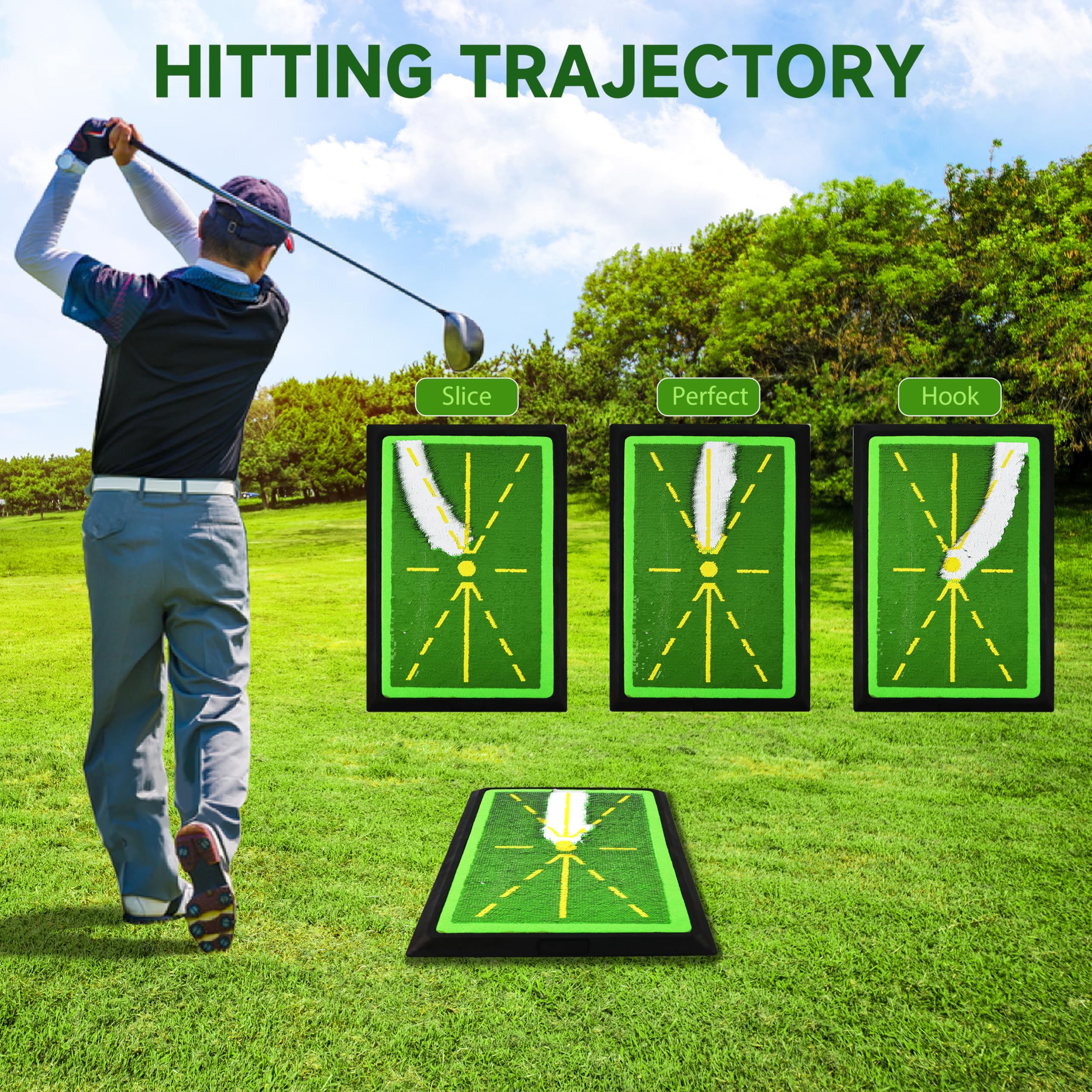 Golf Hitting Mat - Golf Drill Mat for Swing Testing Improve Your Golf Swing with a Quality Indoor and Outdoor Golf Practice mat!13 * 17 inch Indoor/Outdoor Golf Swing Practice mat