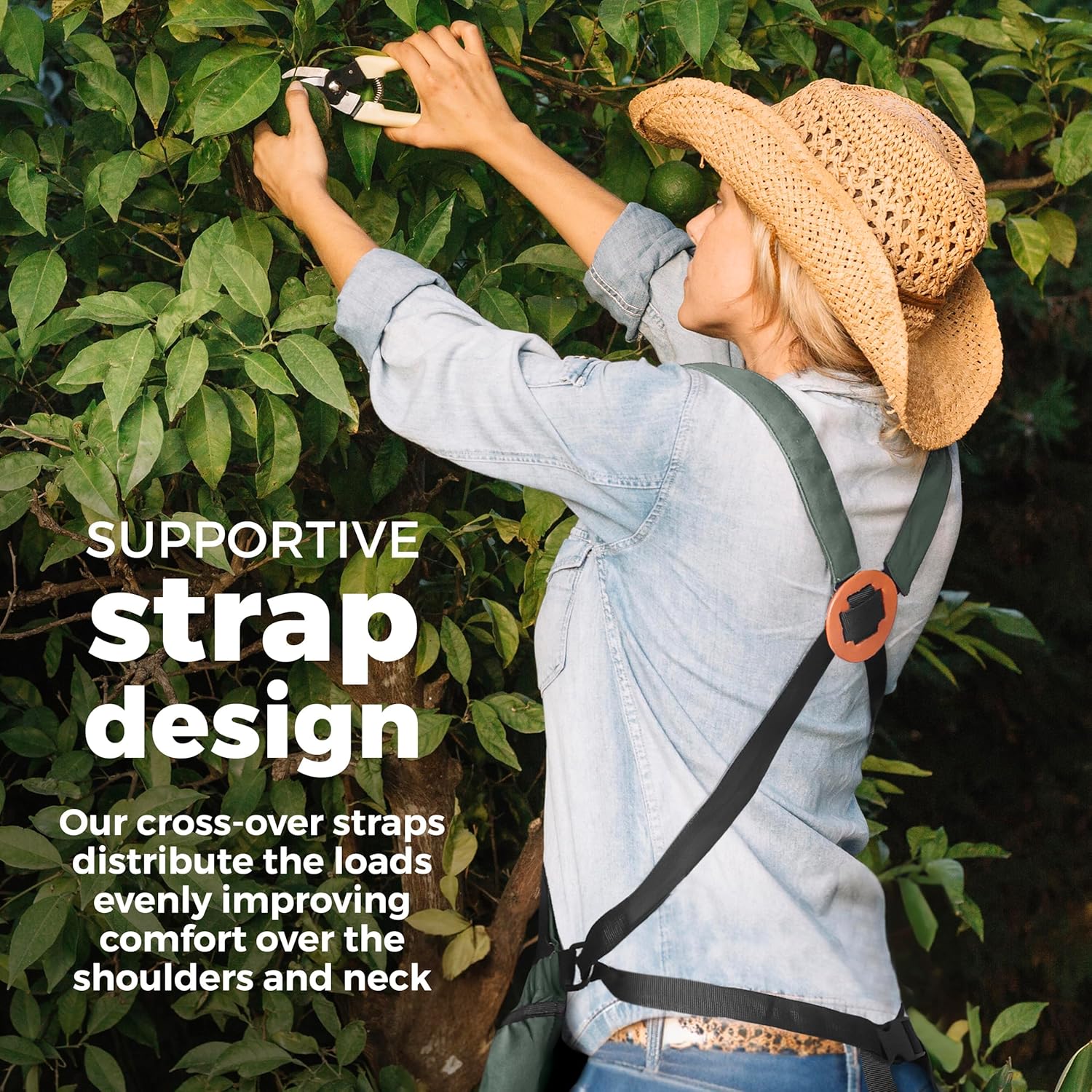 Soil & Sun Gardening Apron with Pockets and Harvesting Pouch - Durable Canvas Design for Men and Women - Convenient Tool Storage and Effortless Harvesting