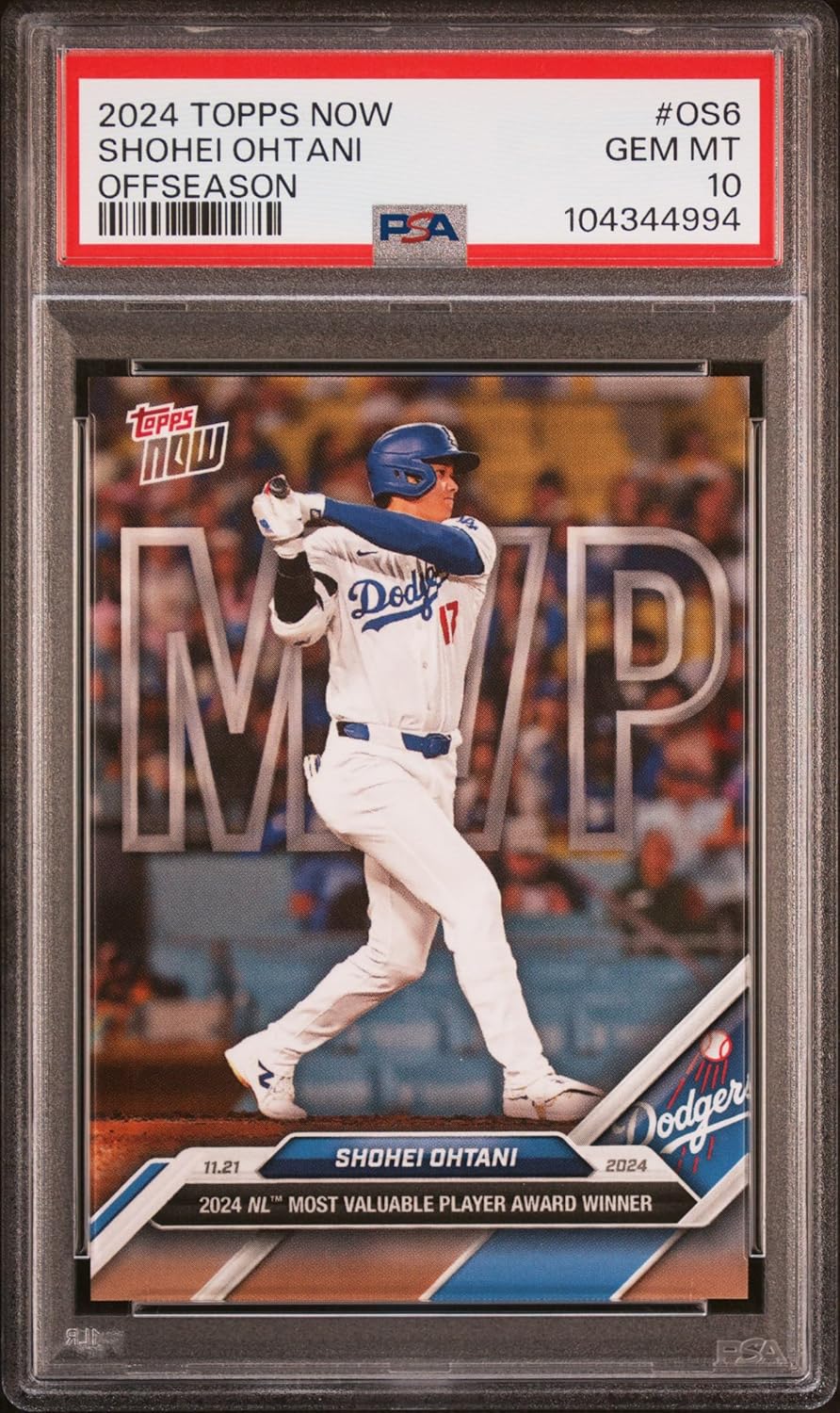Shohei Ohtani 2024 Topps Now Offseason MVP Baseball Card #OS6 Graded PSA 10