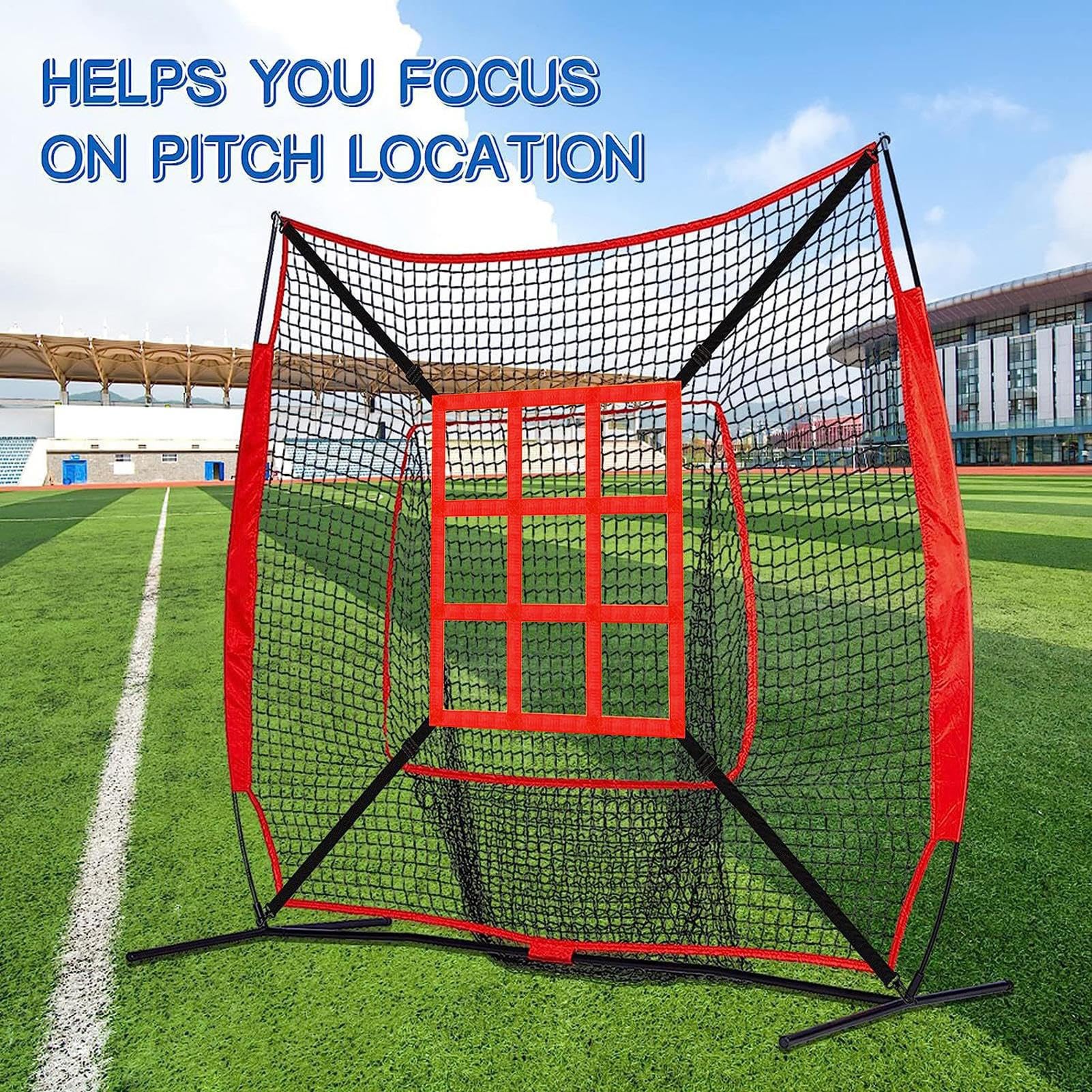 Strike Zone Target, Pitching Target Strike Zone – Rete regolabile Strike Zone per esercitazioni da baseball per colpire, colpire catturare, cintura di fissaggio