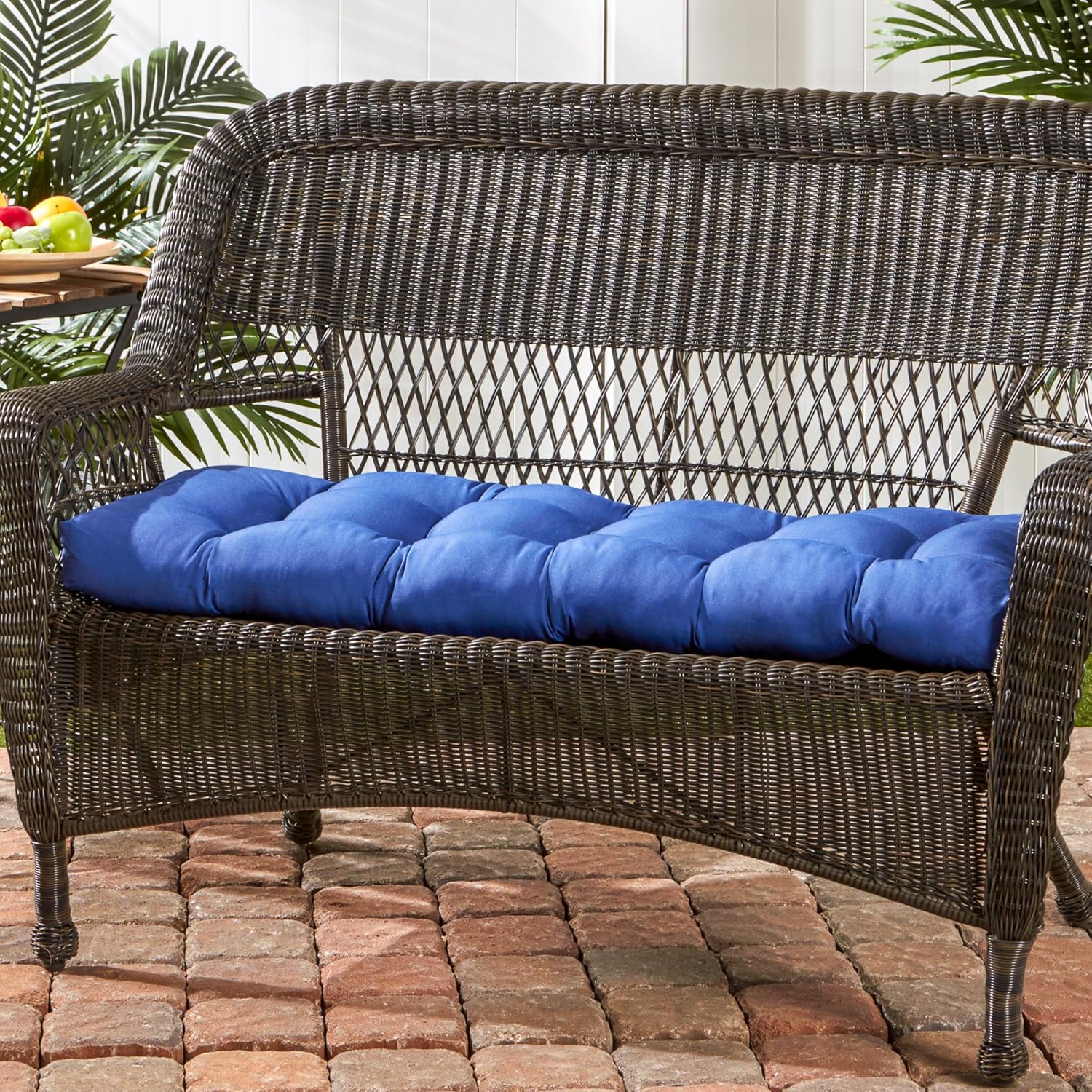 greendale home fashions 44-inch outdoor swing/bench cushion, blue