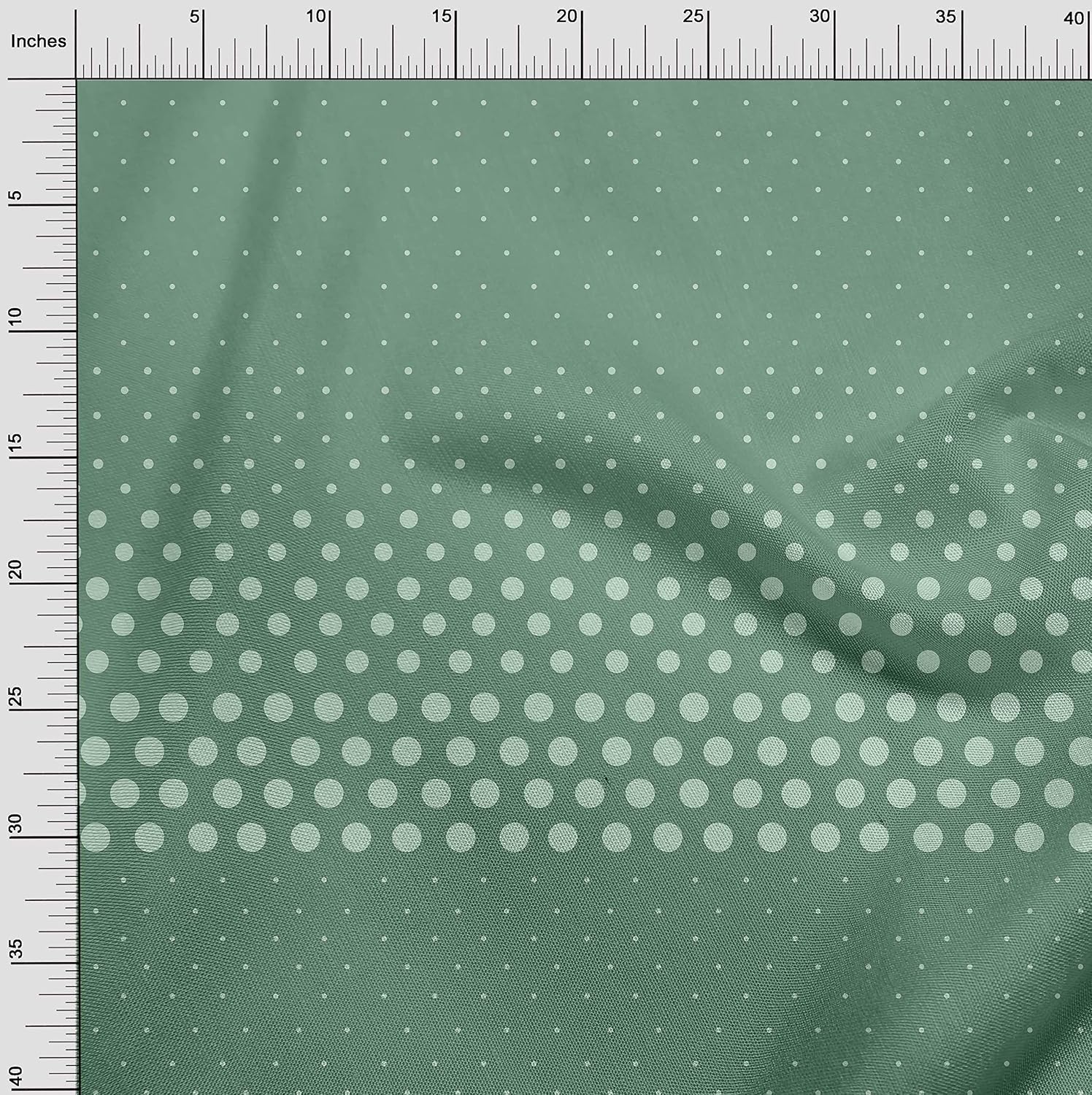 oneOone Cotton Flex Dusty Teal Green Fabric Polka Dot Dress Material Fabric Print Fabric By The Yard 40 Inch Wide