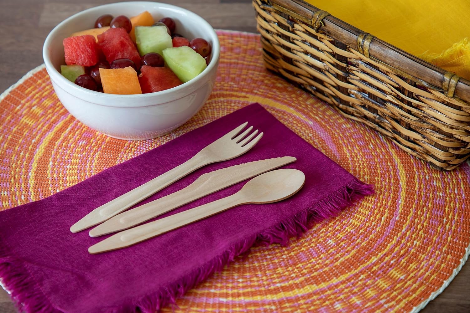 Eco-Products Renewable & Compostable 6.5" Wood Forks, Case of 500, FSC Certified Individually Wrapped Wooden Fork, Hot & Cold Food Friendly, Ridge Molded Into Handle For Better Grip and Strength
