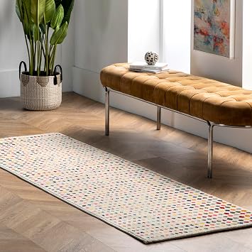 Nuloom Dorie Multicolor/Ivory, 25" x 8, Polka Dot, Soft and Cozy, High Traffic, Stain Resistant, Easy Clean, Durable Area Rug for Bedroom, Living Room, Dining Space, Den, Foyer, Entryway