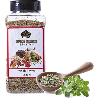 Cerez Pazari Dried Thyme Whole Leaves, Premium Grade Natural Thyme, Freshly Packed Seasonings, Non-GMO, Gluten-Free, No Preservatives, 6.35 oz.