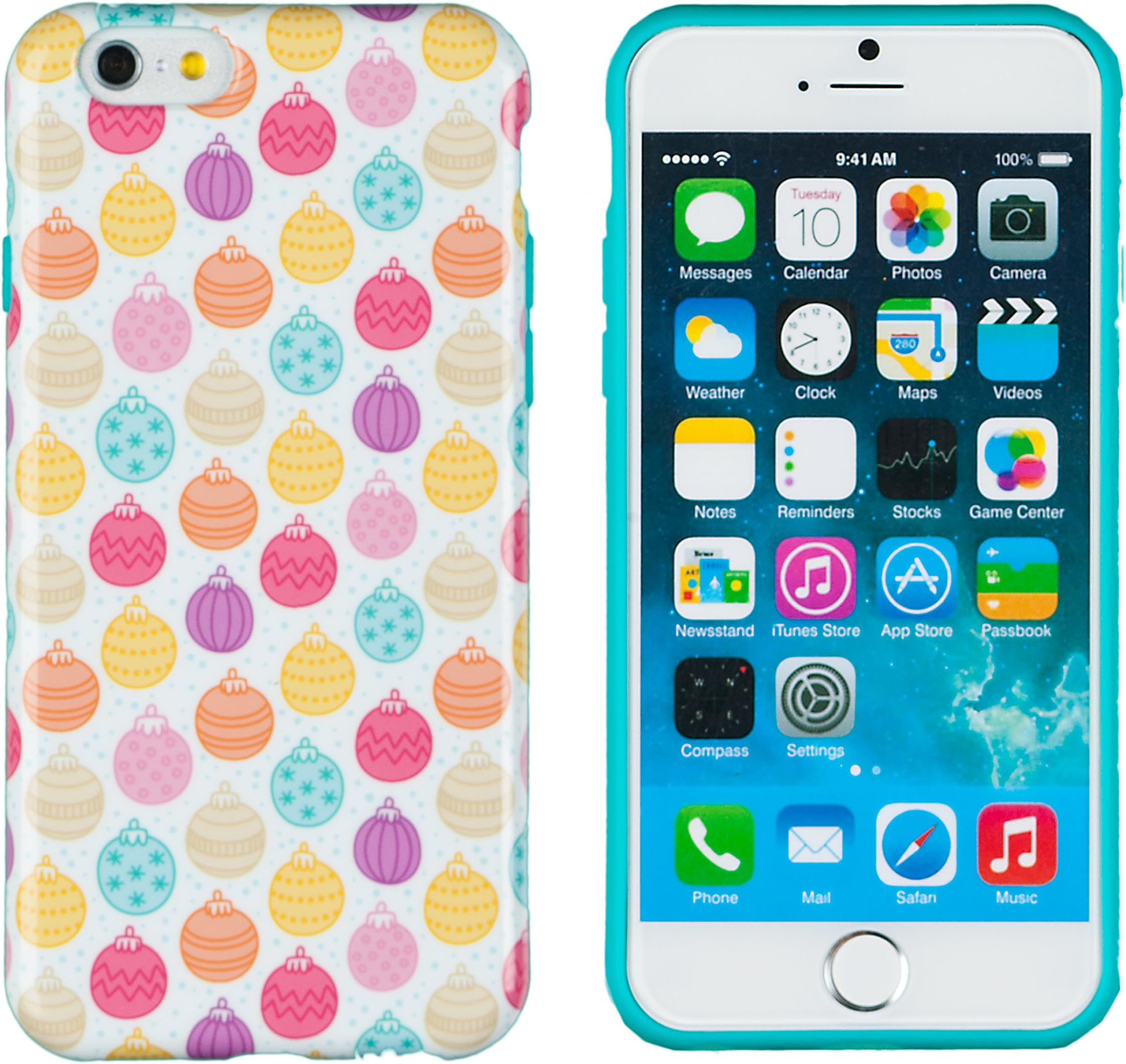 iPhone 6 Plus + Case, DandyCase Perfect PATTERNNo Chip/No Peel Flexible Slim TPU Case Cover for Apple iPhone 6 Plus (5.5" Screen) [Colorful Christmas Tree Balls]