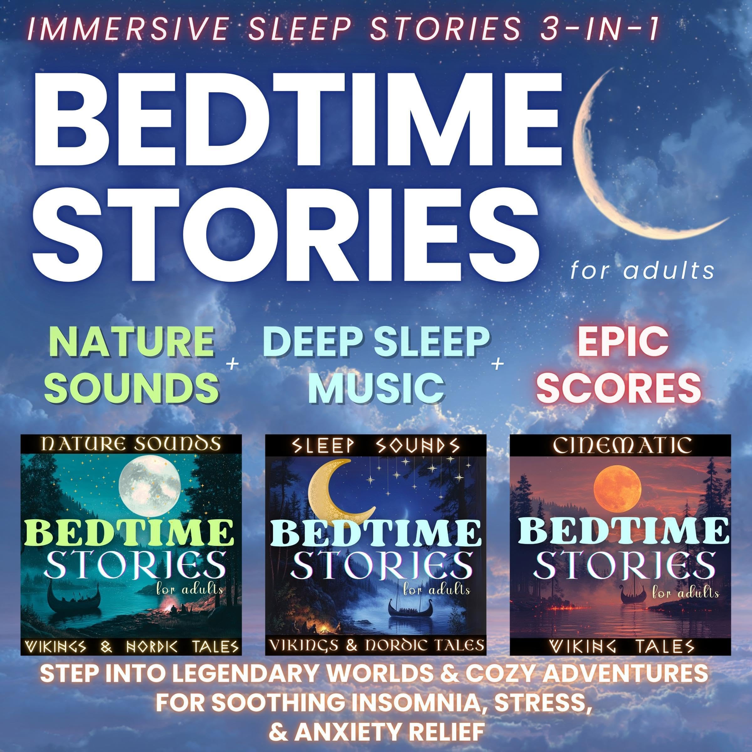 Bedtime Stories for Adults: Immersive Sleep Stories 3-in-1
