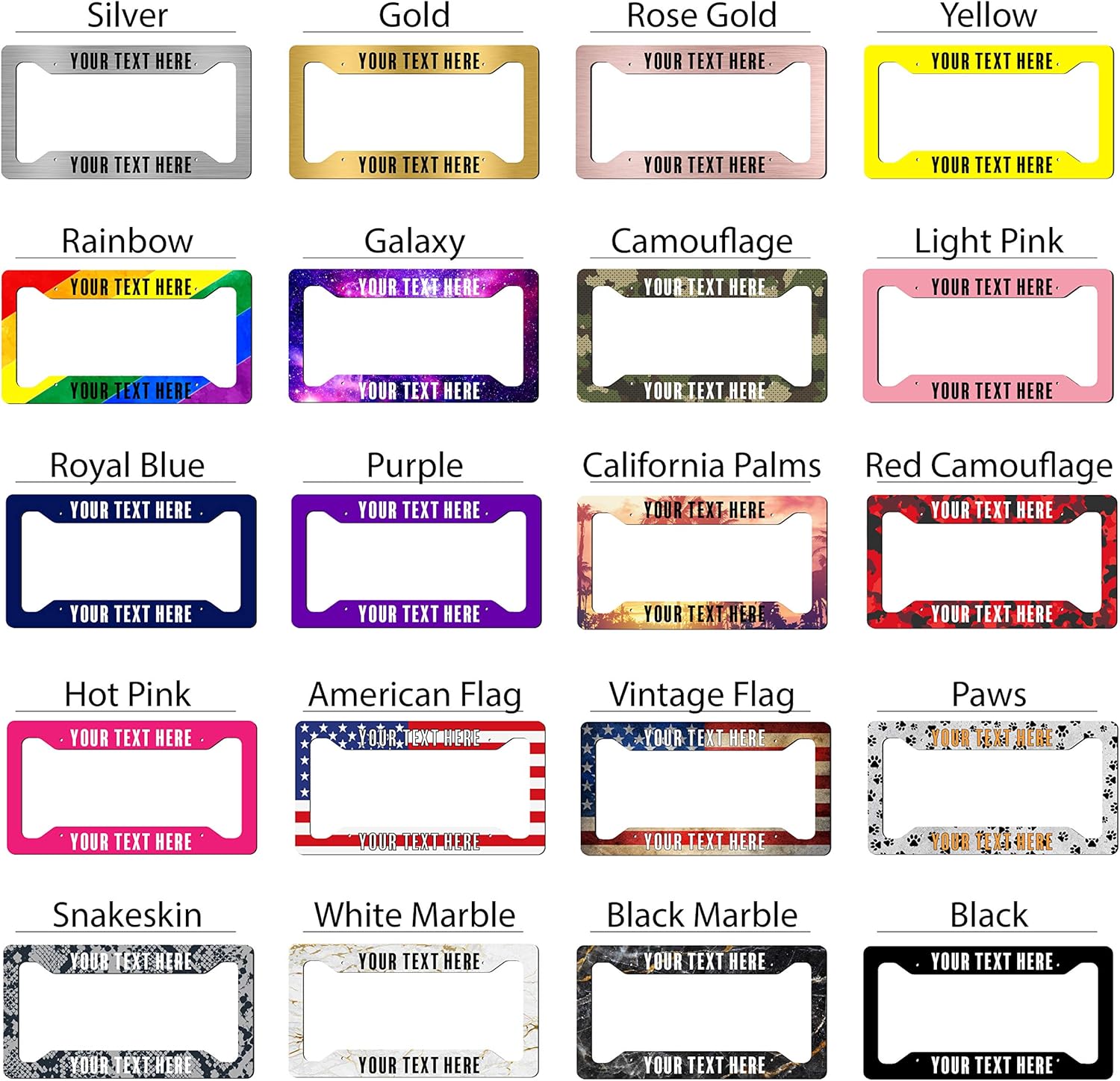 Personalized License Plate Frame - Custom License Plate Frame for Car - Heavy Duty Metal License Plate Cover - Customized License Plate Frame Holder, Personalized Gifts for Christmas