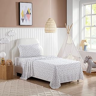 Eddie Bauer - Full Size Sheets, Stain Resistant Kids Bedding, Ideal for Toddler Bedding Set (Sunnyvale Rainbow White, Full)