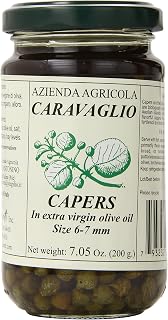Antonino Caravaglio Marinated Capers in Extra Virgin Olive Oil with Herbs - Premium Salina Italy 7.1 oz Jar