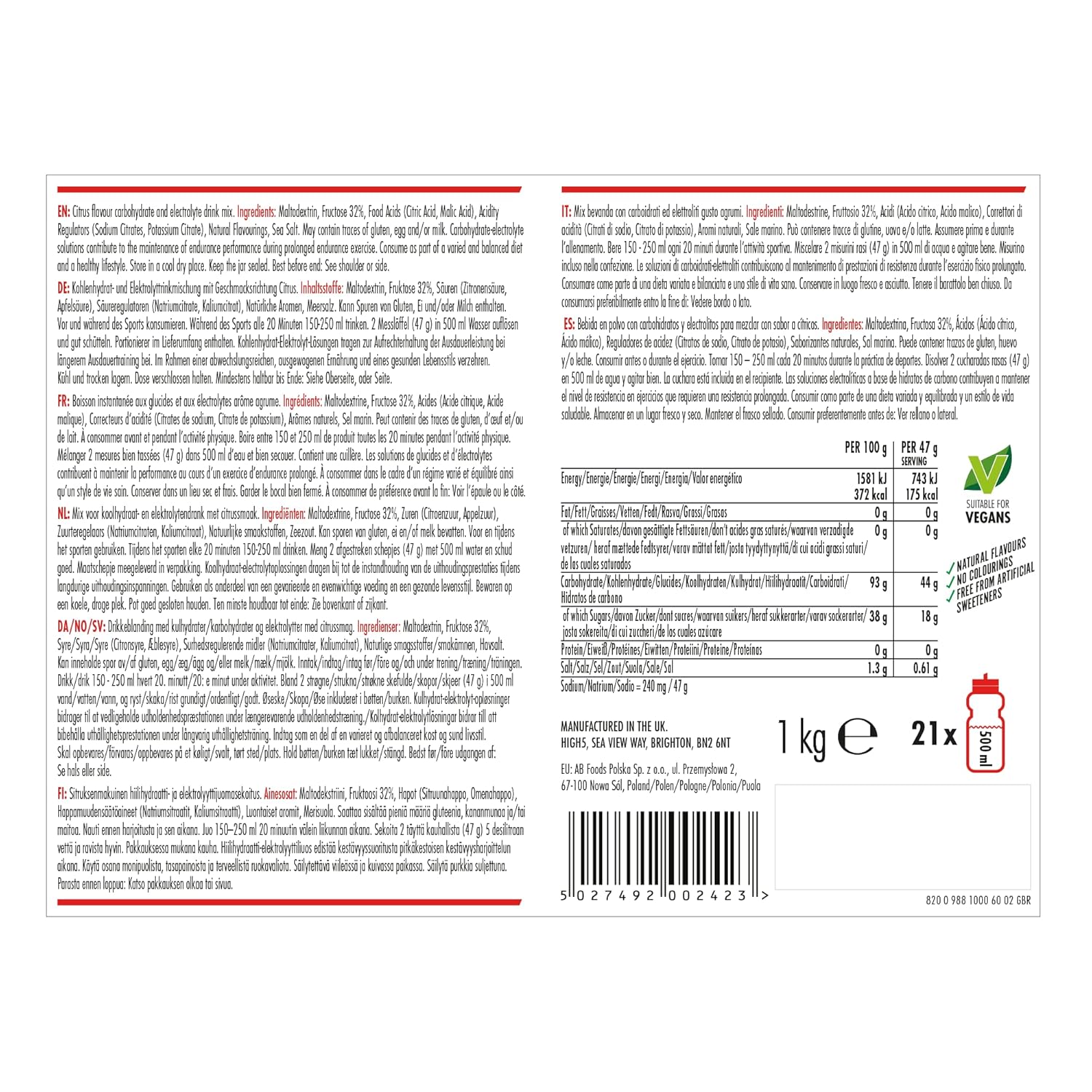 High5 Energy Source Citrus Jar 1Kg by High 5