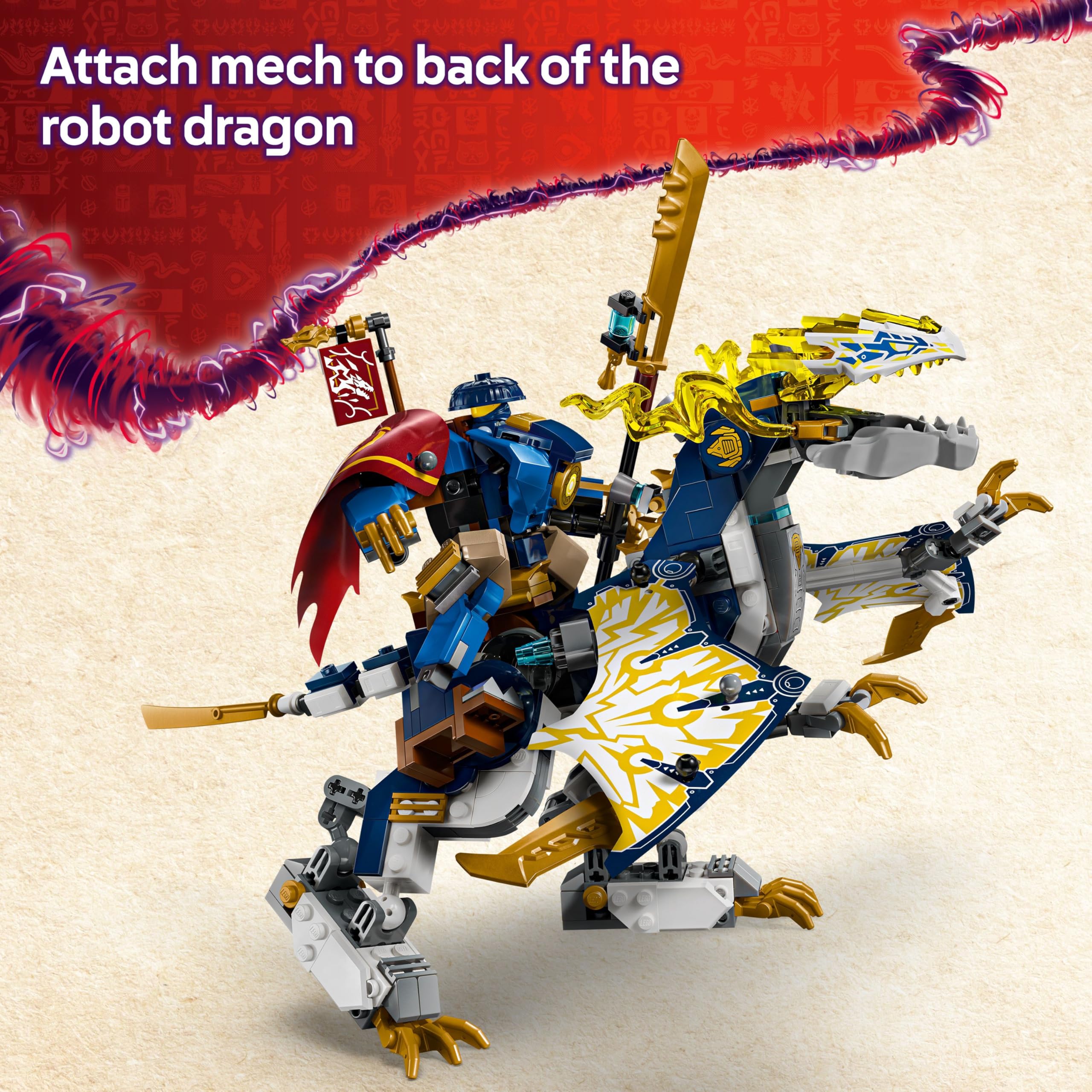 LEGO NINJAGO Rogue's Mech Dragon Rider, Ninja Toy with Posable Dragon & Mech Figures, 4 Minifigures - Image 3