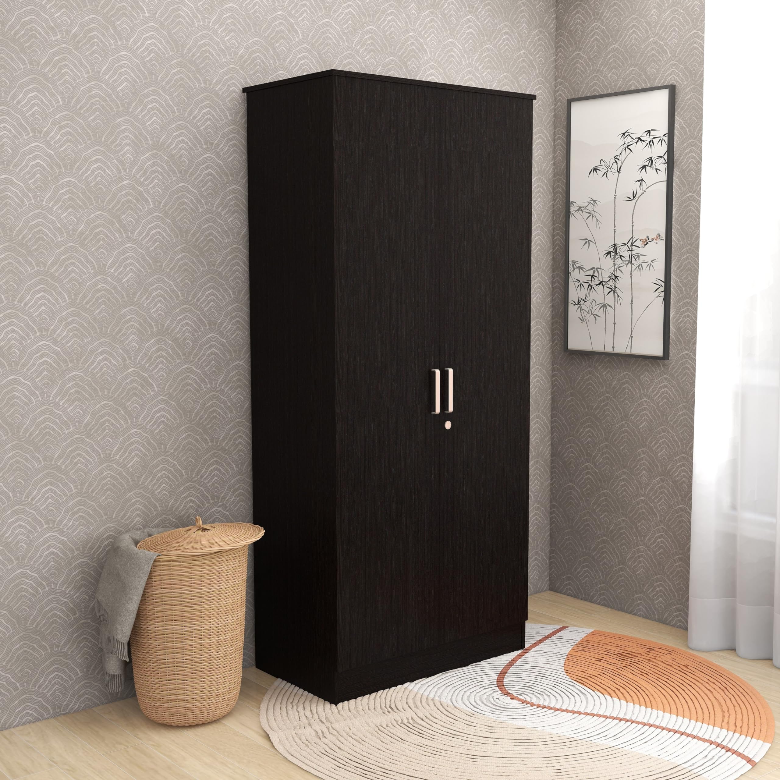 BRUNT The unit. Area2 フードジャー ブラック DF2H Engineered Wood Julian 2 Door Wardrobe in Wenge Finish