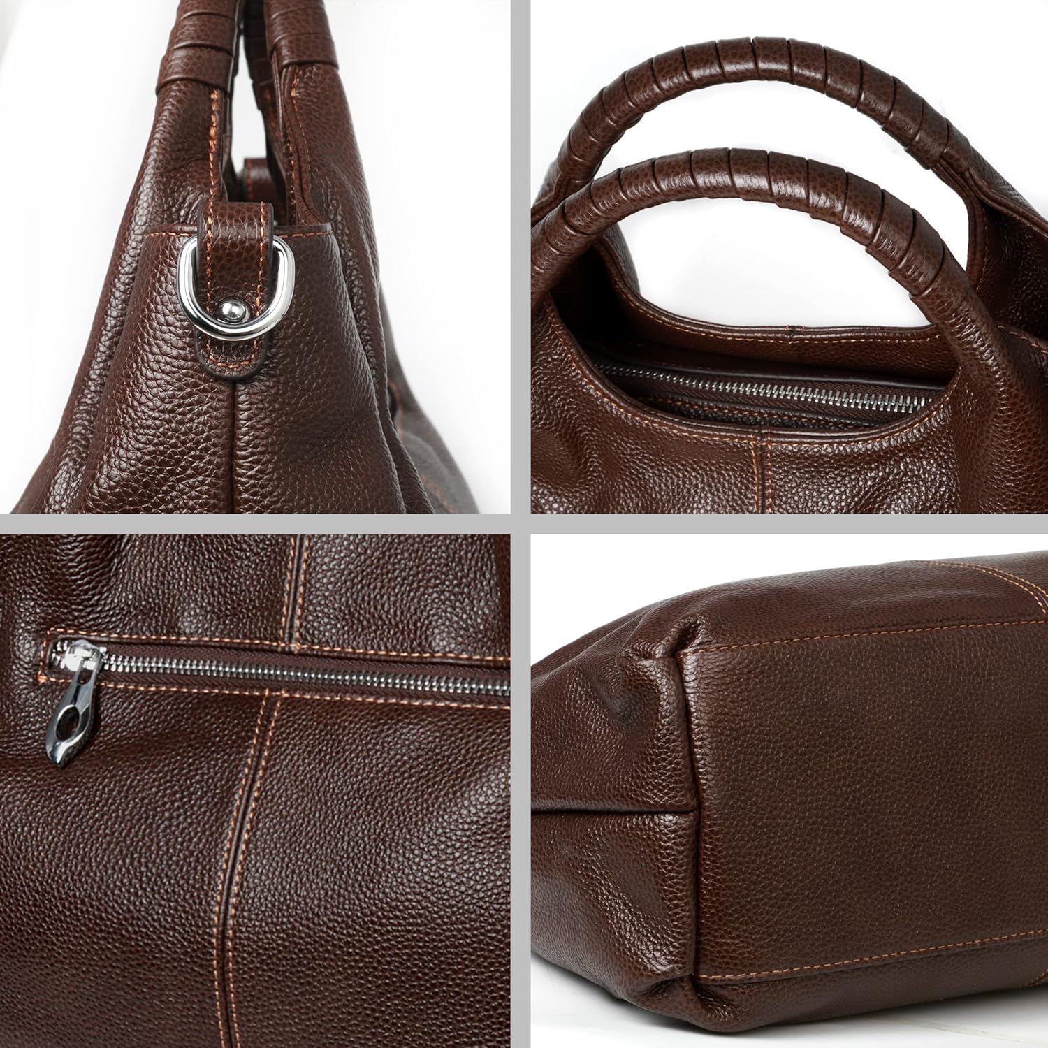 Iswee Genuine Leather Top Handle Purse Satchel Bag Designer Shoulder Bag Tote Ladies Crossbody Bag for Women - Image 6