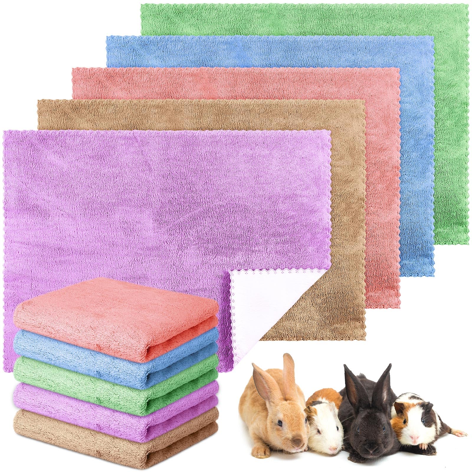 Panelee 10 Mantas de Cobayas Impermeables Alfombra de Jaula Absorbente Lavable de Mascota Almohadilla de Orina Reutilizable de Animal Pequeño Cubierta Forro Cama Dormir (Multicolor, 18 x 24 Pulgadas)