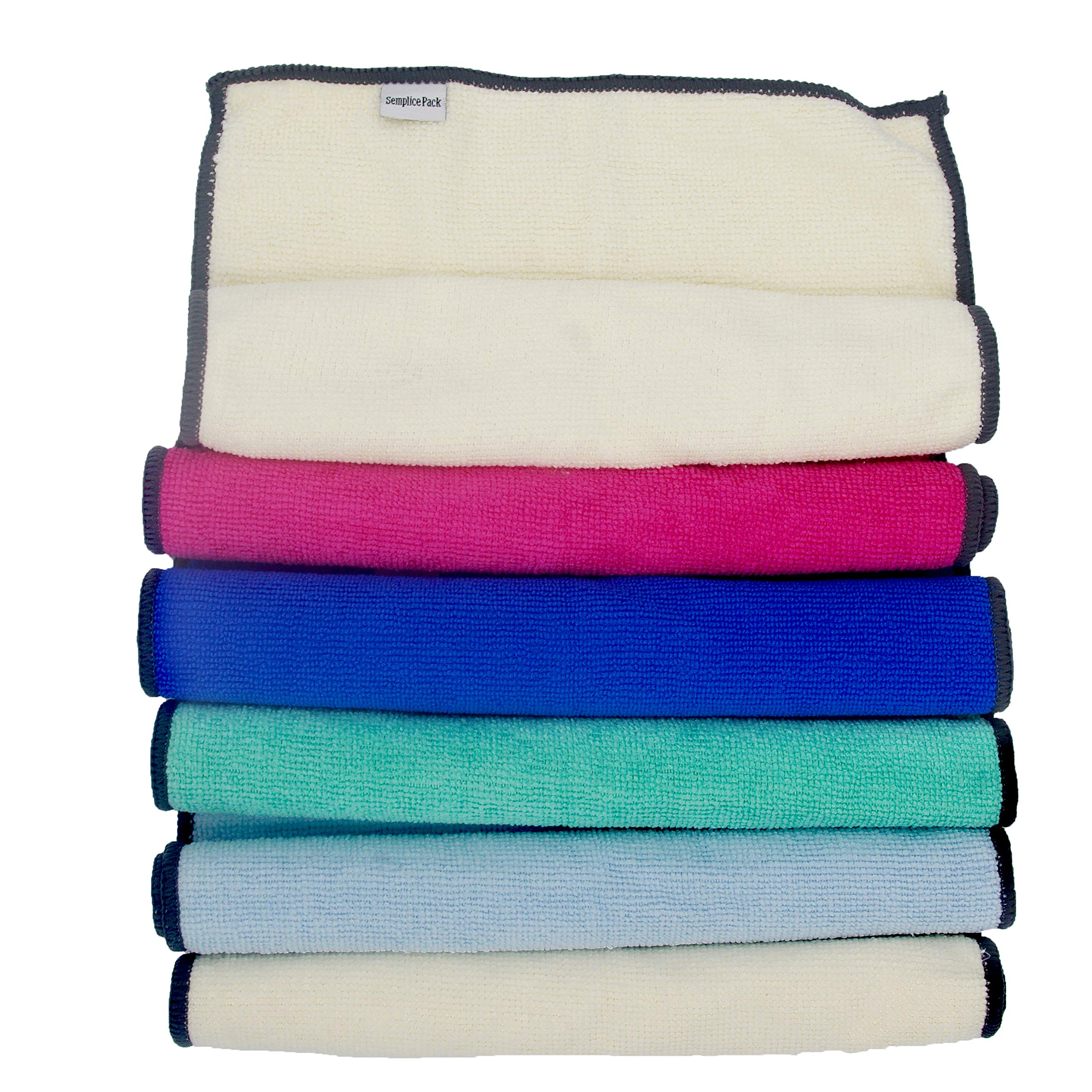 Estfin 6 Pack Dual Side Multi-Purpose Non Scratch Microfiber Heavy Duty Scouring Dishcloth Dishrag Dish Cleaning Washing Cloth Rag Towel Sponge Pad for Dishes Pots Sinks Etc in Kitchen Bathroom
