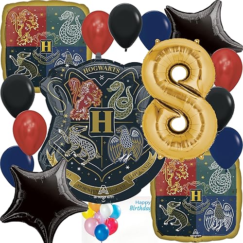 Harry Potter - Colección temática de ramo de globos de aluminio, accesorio de fiesta, multicolor, globos con licencia oficial para cumpleaños número