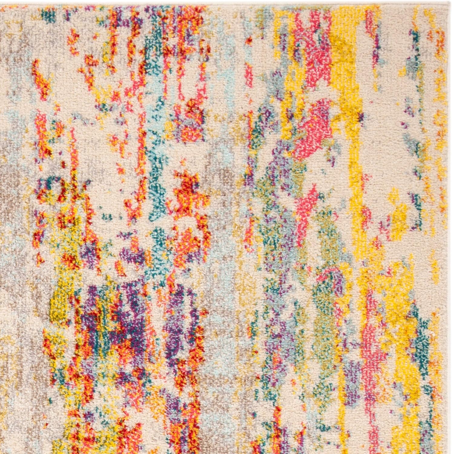 SAFAVIEH Madison Collection Accent Rug - 3' x 5', Beige & Yellow, Modern Abstract Design, Non-Shedding & Easy Care, Ideal for High Traffic Areas in Entryway, Living Room, Bedroom (MAD260C)