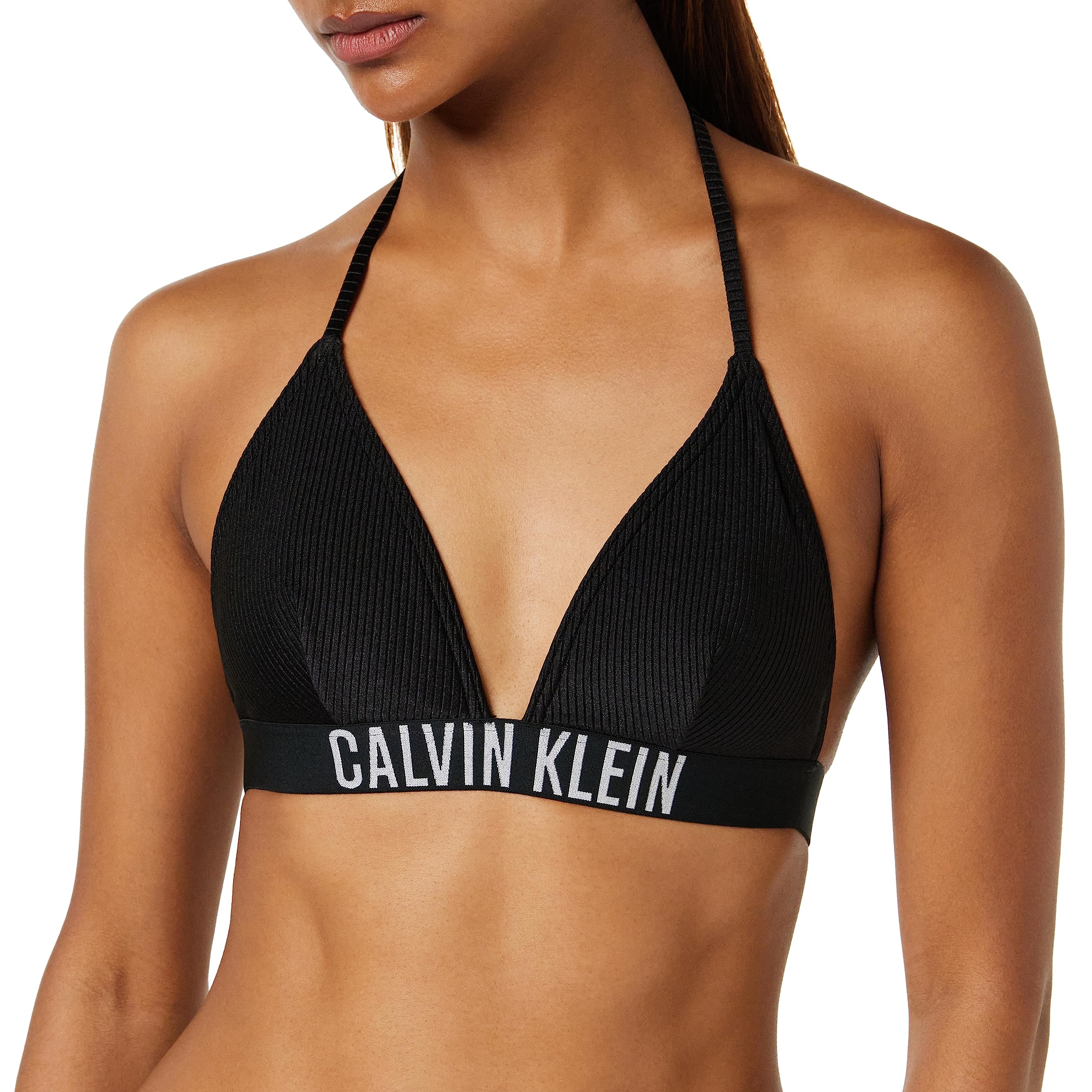 Calvin Klein Triangel Bikini Oberteil ohne Bügel – Intense Power Triangle Bikini Top, Schwarz, M