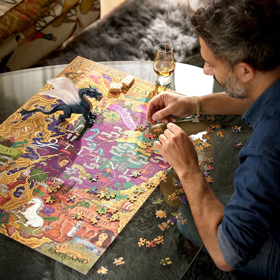 Amazon.com: Scotland Whisky Puzzle - Hand-Drawn Jigsaw 1000