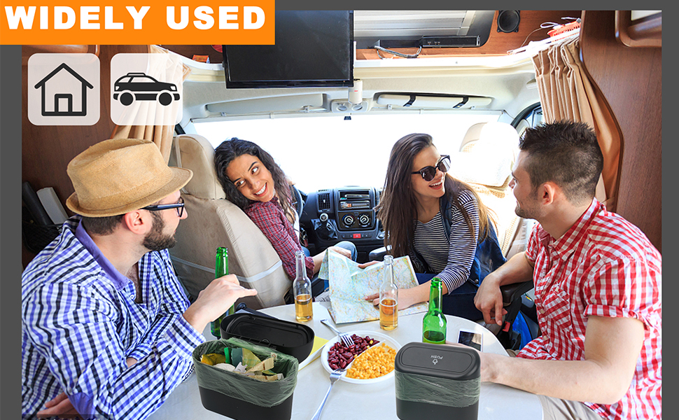 Einesin Car Trash Can, Mini Car Organizer Bin with Lid and 40pcs Trash Bag, Small Garbage Can for Storage and Organization Car Accessories, Capacity 1.4L (Black) - Image 8