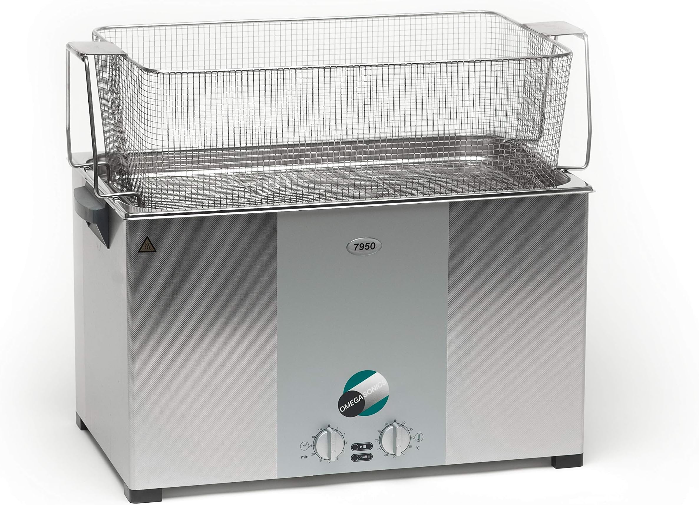 Ultrasonic Parts Cleaner #7950TT (Table Top) Gallons 7-3/4 Gallon, Inside Basket Dims: 18-7/8”L x 11”W x 7”D. Incls. One Gal. Soap #10 & Mesh Basket. Made in Germany, 2 Year Warranty