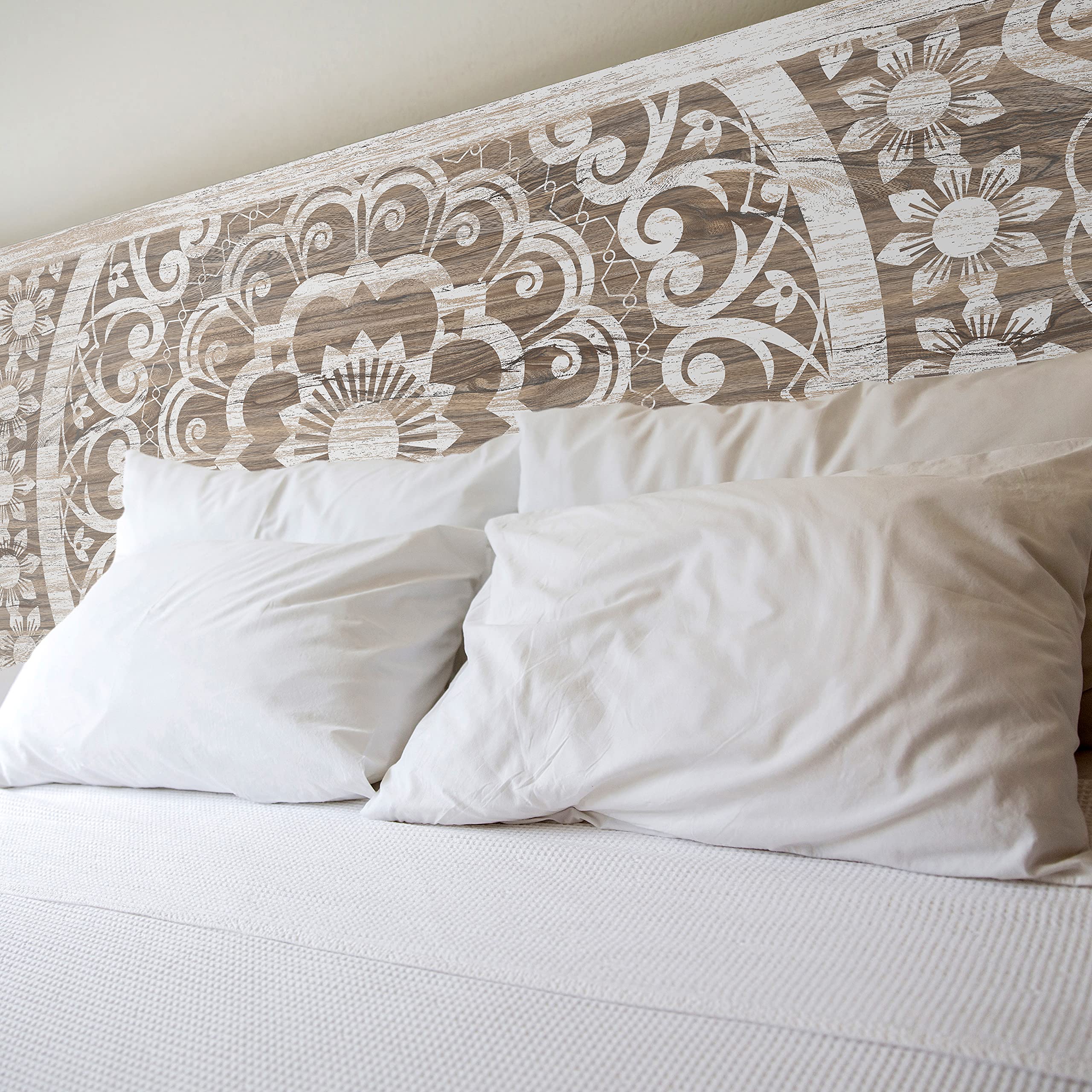 Megadec - Testiera per Letto Moderna Mandala Minimalista Modello Quinnipiac (150 x 60 cm) - Resistente, Elegante, Durevole ed Economica in PVC da 5 mm