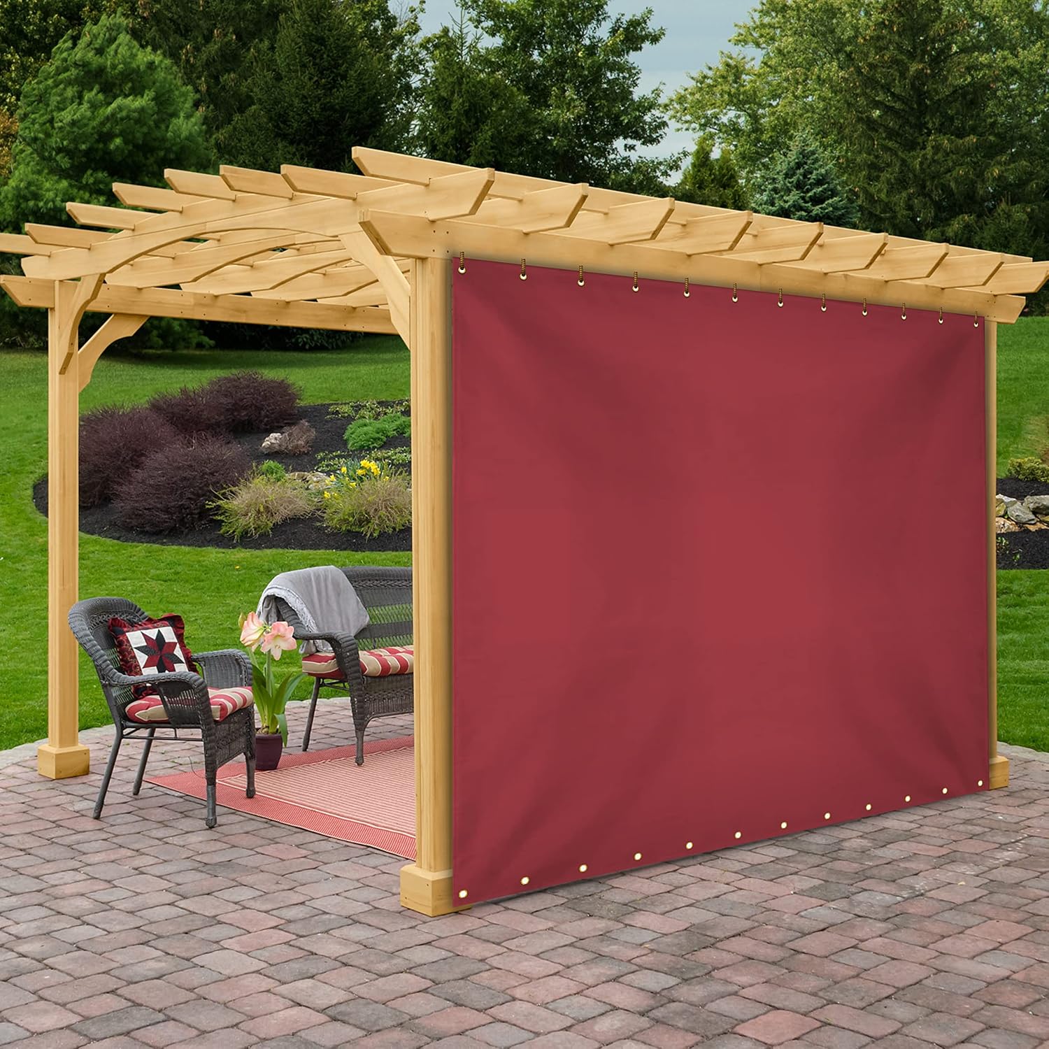 Covers & All Outdoor Clear Tarp Curtain, 18oz Clear Outdoor Curtains for Patio, Waterproof & Tear Proof Transparent PVC Vinyl Tarp with Rustrpoof Grommets for Porch, Gazebos, Balcony (4'H x 7'W Feet)