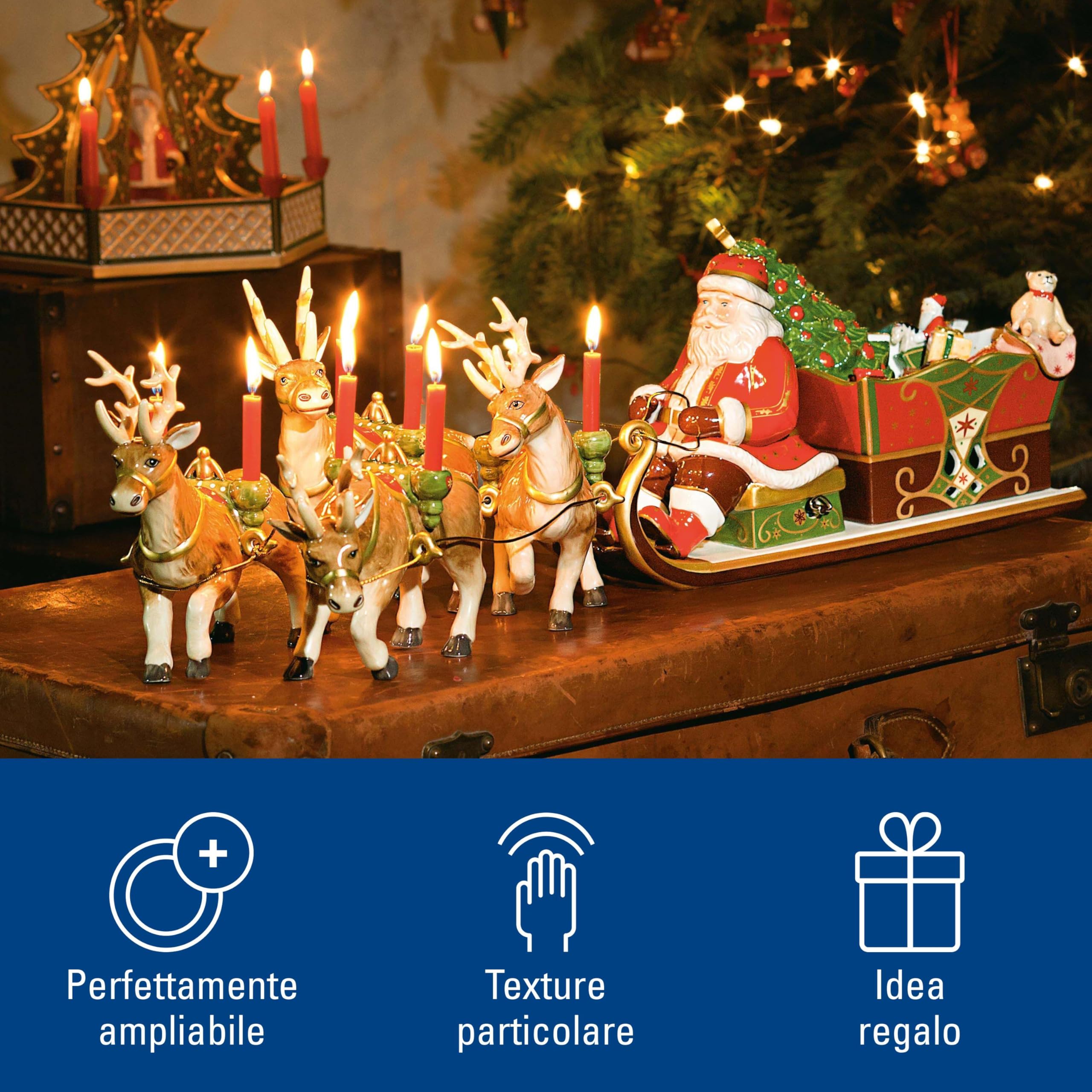 Villeroy & Boch - Christmas Toy's Statuetta Natale Variopinto, Decorazione Natalizie, Decorazioni, Porcellana