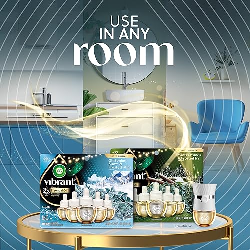 Miniatura 5 de Air Wick Aceite perfumado avanzado enchufable, nieve brillante + menta helada, ambientadores para el hogar de larga duración, ambientador de