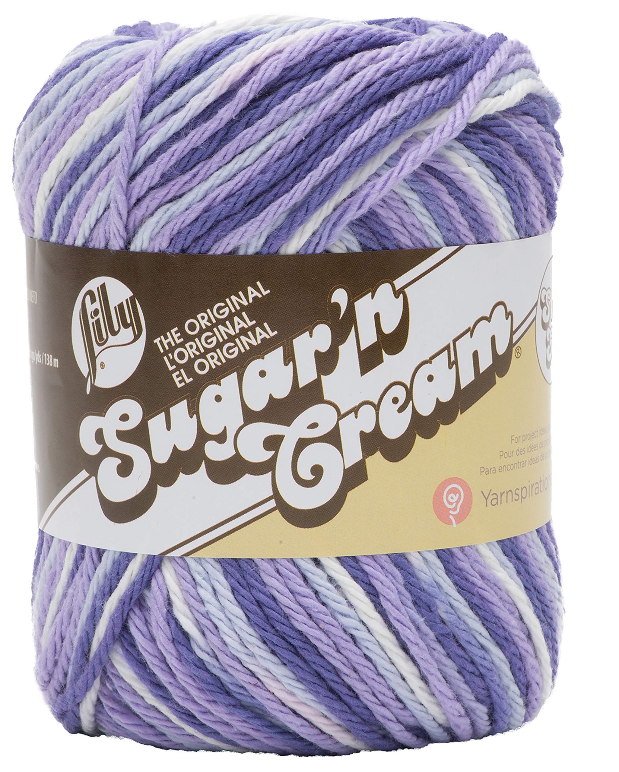 Lily Sugar'n Cream Super Size Ombres Yarn, 3 oz, Purple Haze Ombre, 1 Ball