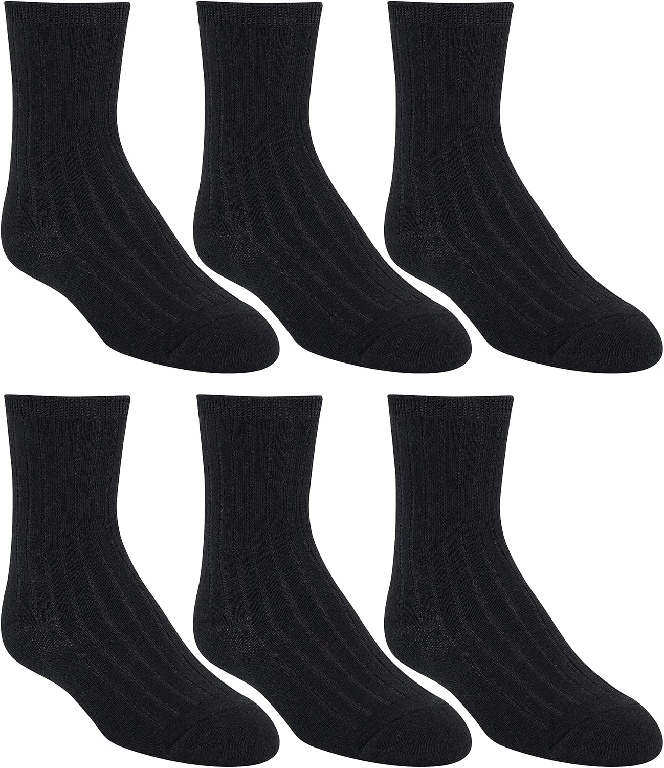 Stride Rite Vestido sólido de algodón suave para niños, calcetines de uniforme negro, azul marino y varios tamaños 5-11, 12M-11+Y