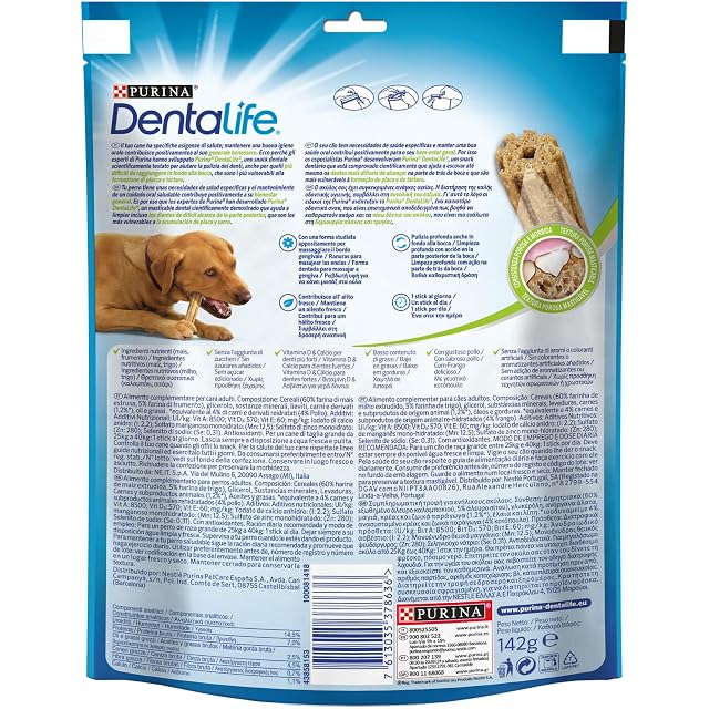 Foto 7 de 7 de Purina Dentalife Daily Oral Care Large, Snack Dental, premio para perros grandes , 6 bolsas de 4 sticks