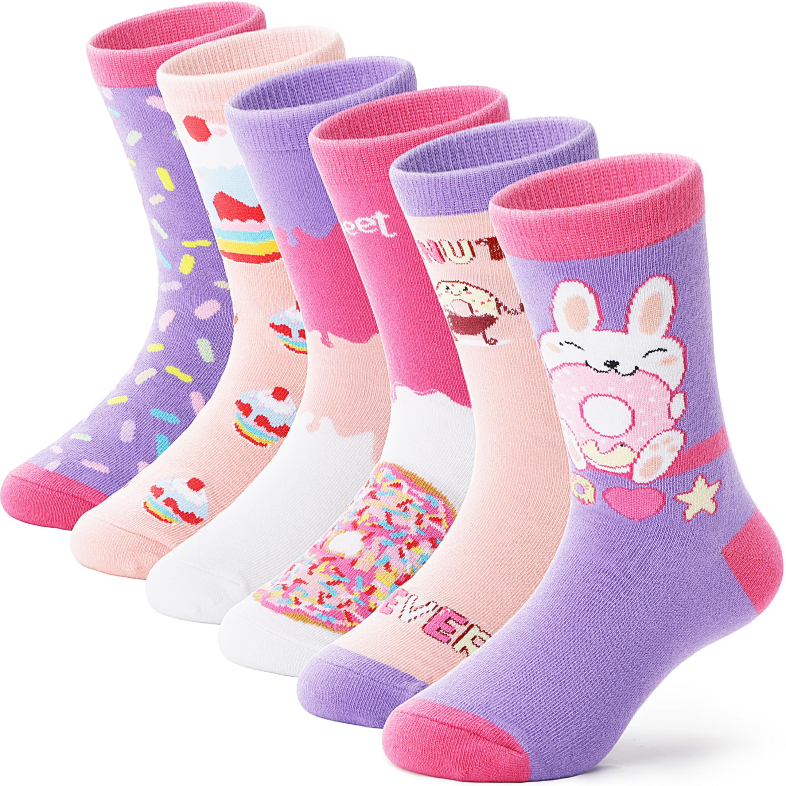 ANTSANG Kids Cotton Crew Socks for Girls Boys Toddler,Novelty Fashion Socks