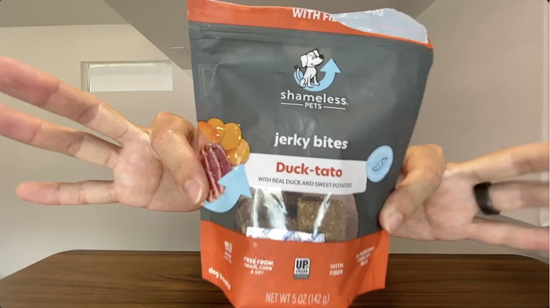 Dog Taste Test Shameless Pets Duck-tato Jerky Dog Treat Chew