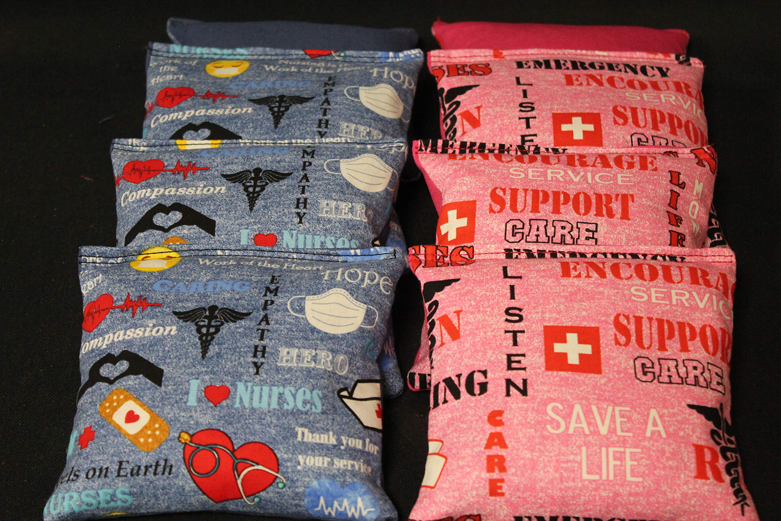 BackYardGamesUSA Nurses Heroes First Responders Cornhole BEANBAGS Set of 8 Regulation Cornhole Game Toss Bags