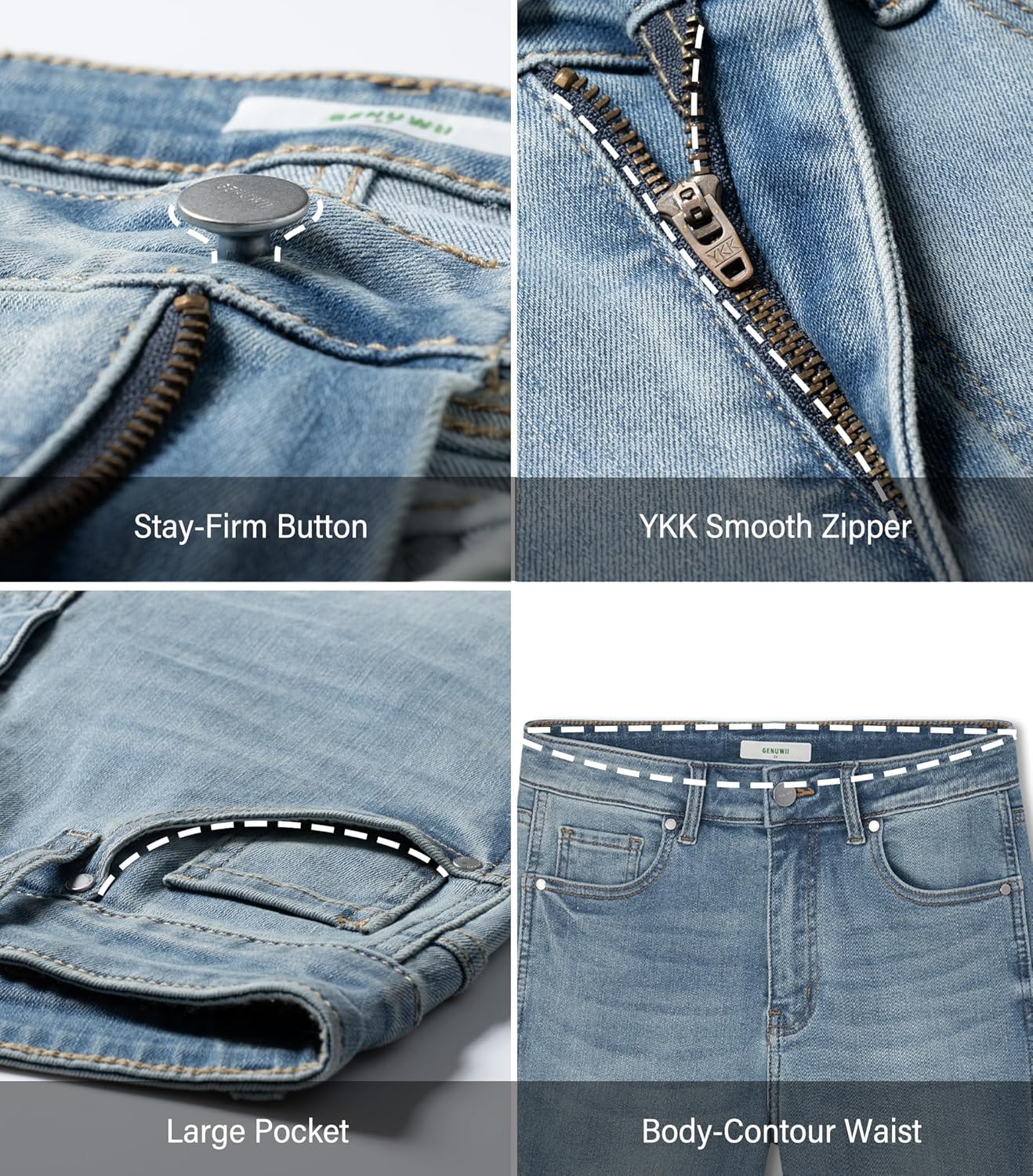 Ultra Stretch Butt Lifting High-Waisted Skinny Jeans for Women, Soft Denim Jeggings with Pockets - Image 5