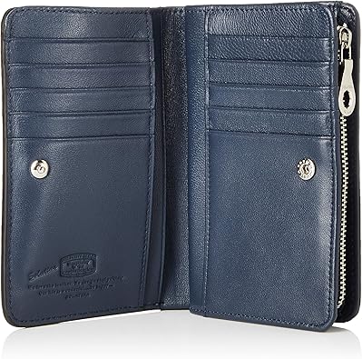 ソラチナ ミドルウォレット フラクタル イタリアンエンボス イタリアンレザー パスケース付 ネイビー