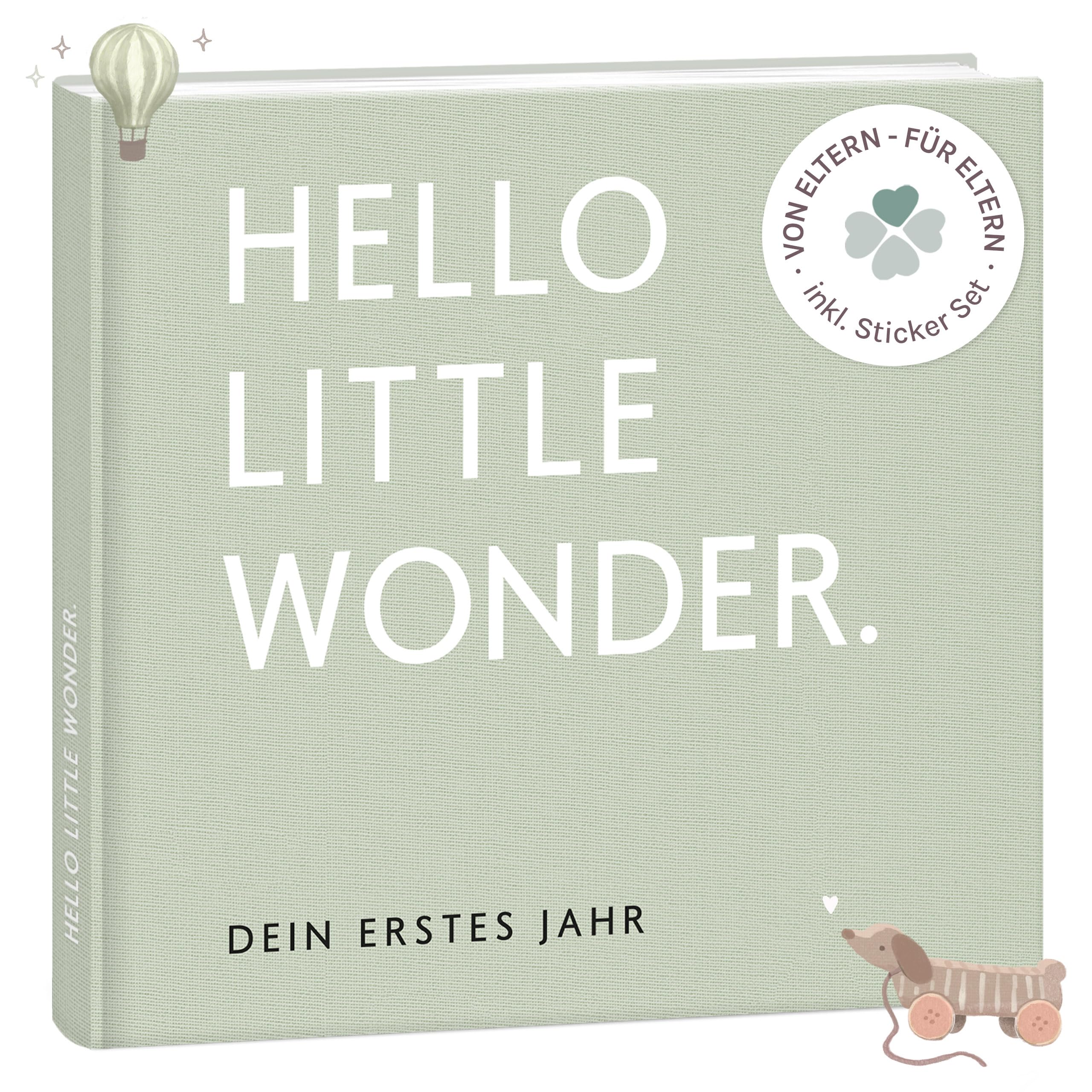 mintkind® Babytagebuch mein erstes Jahr Babyalbum Erinnerungsbuch Baby Coffee Table Edition Leineneinband beige 24x22 cm 132 Seiten Geschenk zur Geburt erstes Lebensjahr mit Platz für Fotos Notizen