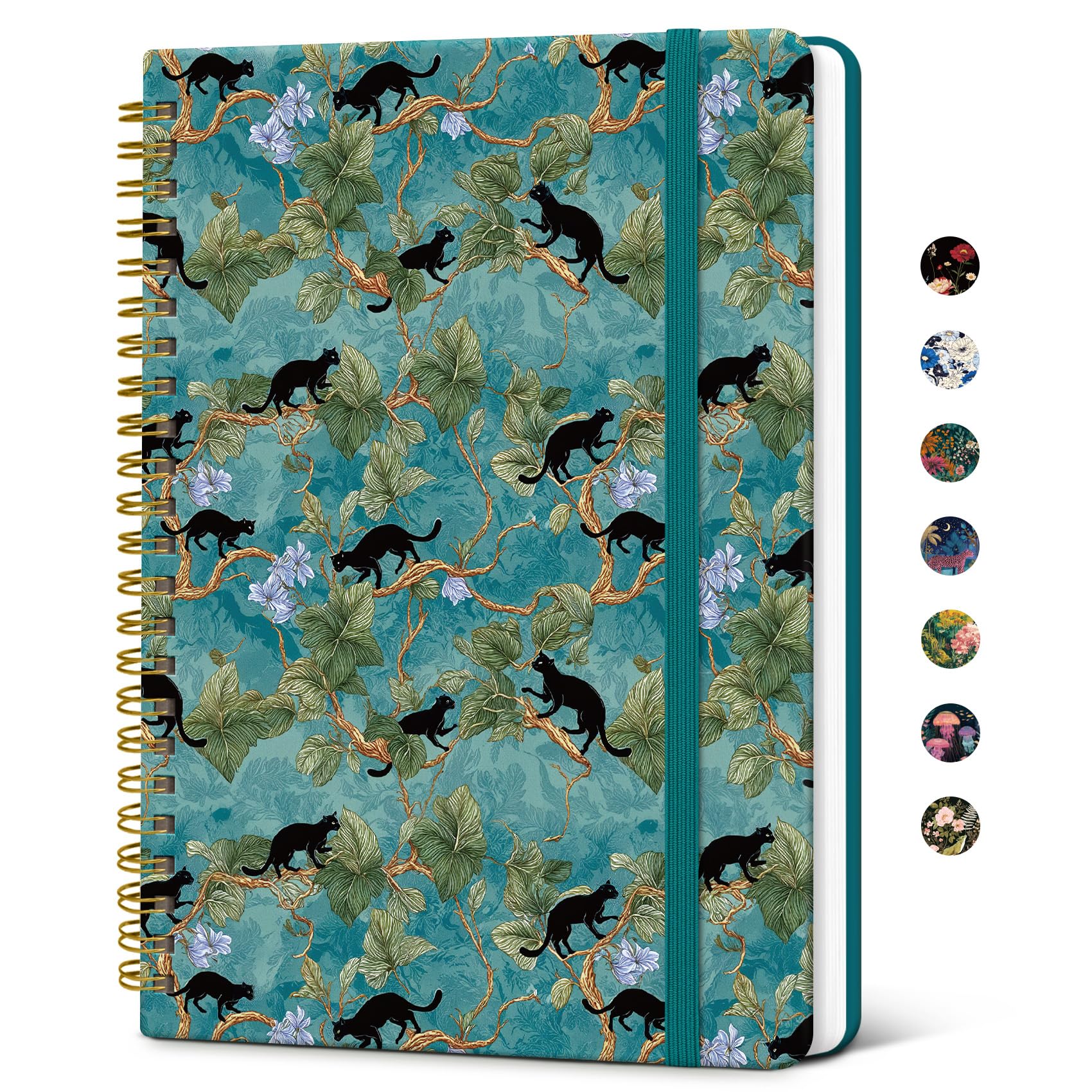 Taja Lined Spiral Journal for Women, A5 Cute Hardcover Notebook for Work