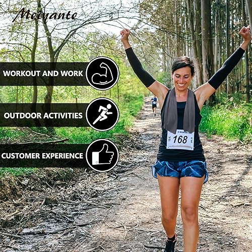 Miniatura 7 de Toalla de enfriamiento de 43.3 x 15.7 pulgadas, toalla de sudor de hielo para cuello y cara, envoltura de enfriamiento rápido para calor de verano,