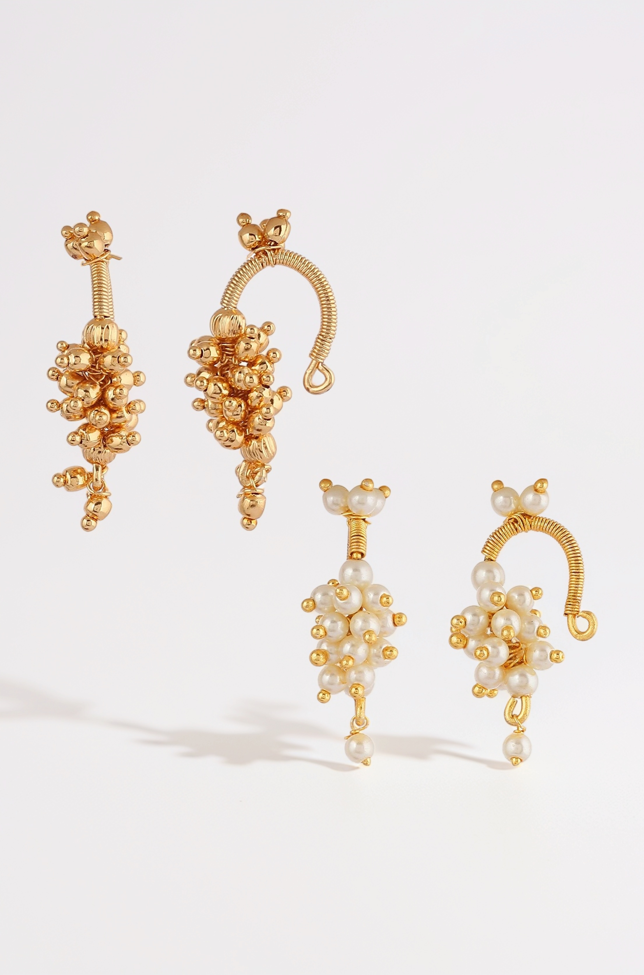 VAMA FASHIONS Traditional Maharashtrian Style Clip on Pressing Bugdi Upper Earring Ear Cuff For Women & Girls