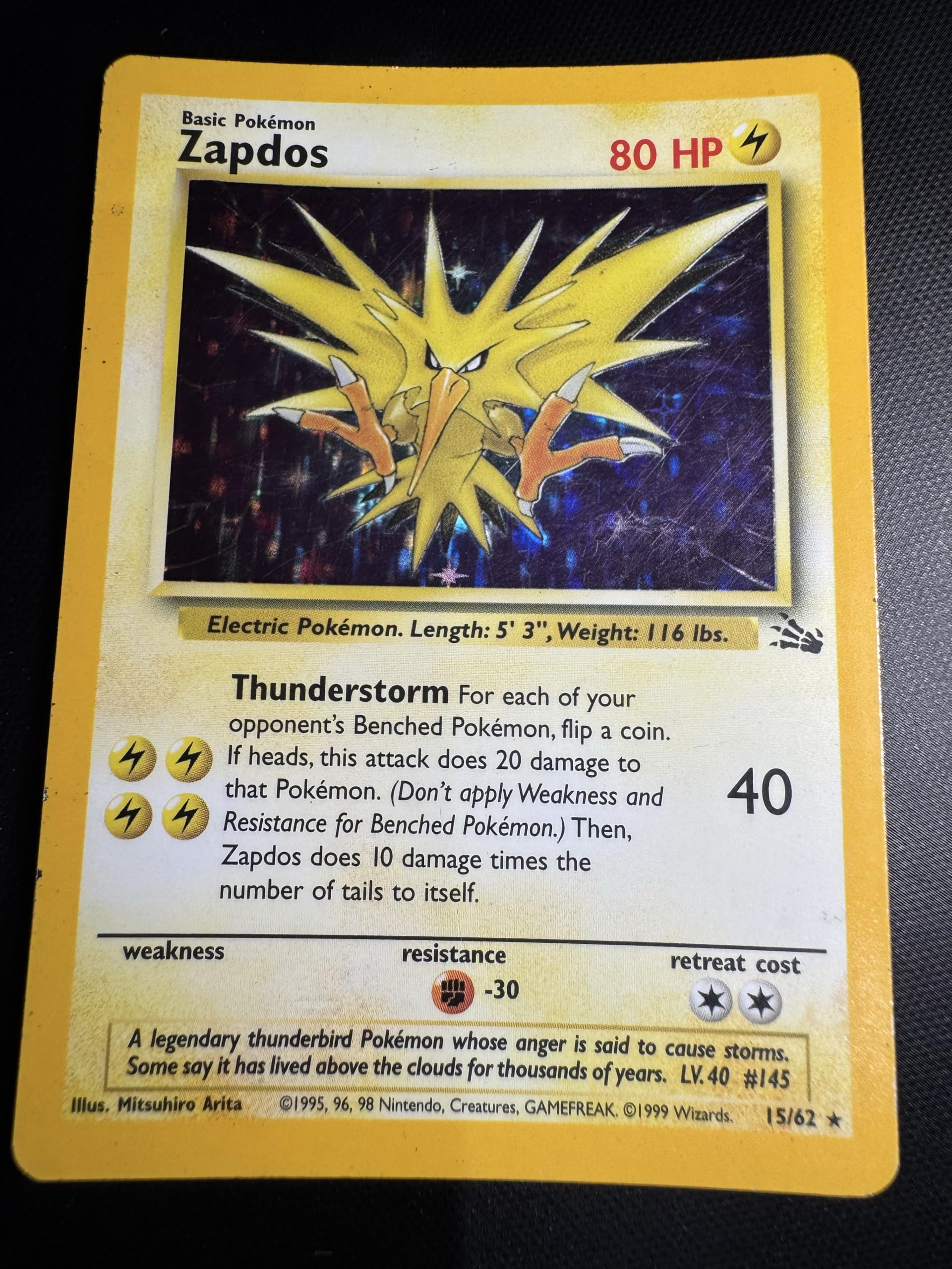Pokemon - Zapdos (15) - Fossil - Holo : Amazon.com.au: Toys & Games