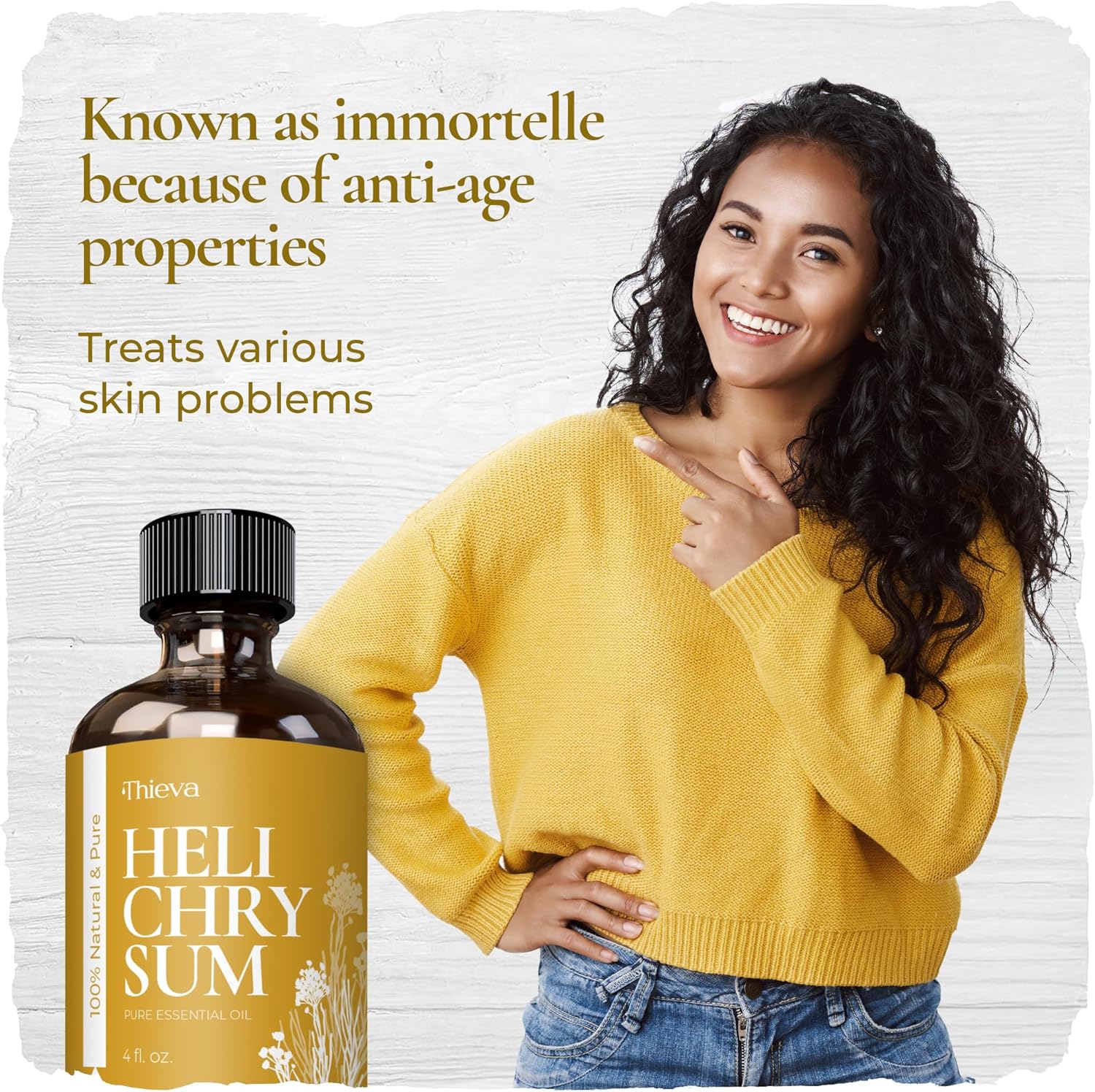 THIEVA Helichrysum Essential Oil 4 oz (118 ml) – 100% Pure and Natural Non-GMO Helichrysum (Gymnocephalum) Oil for Aromatherapy, Focus, and Relaxation