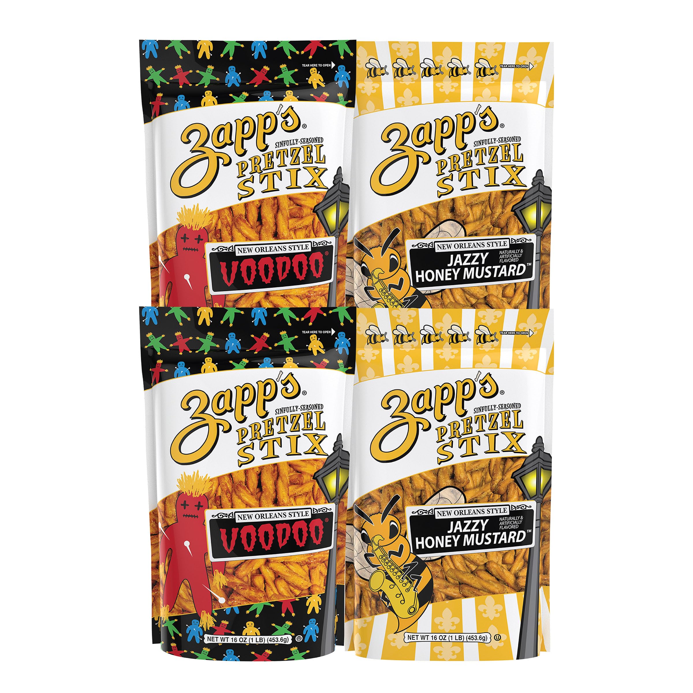 Amazon.com : Zapp's Seasoned Pretzel Stix, 16oz. Pouch Variety