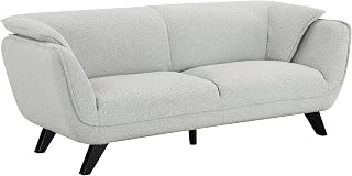 Acme Nayeli Wood & Boucle Fabric Upholstered Sofa in Light Gray