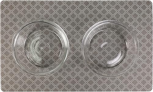 Miniatura 2 de Drymate Mantel individual con tazón para mascotas, tapete de alimentación de alimentos para perros y gatos, tela absorbente, parte trasera