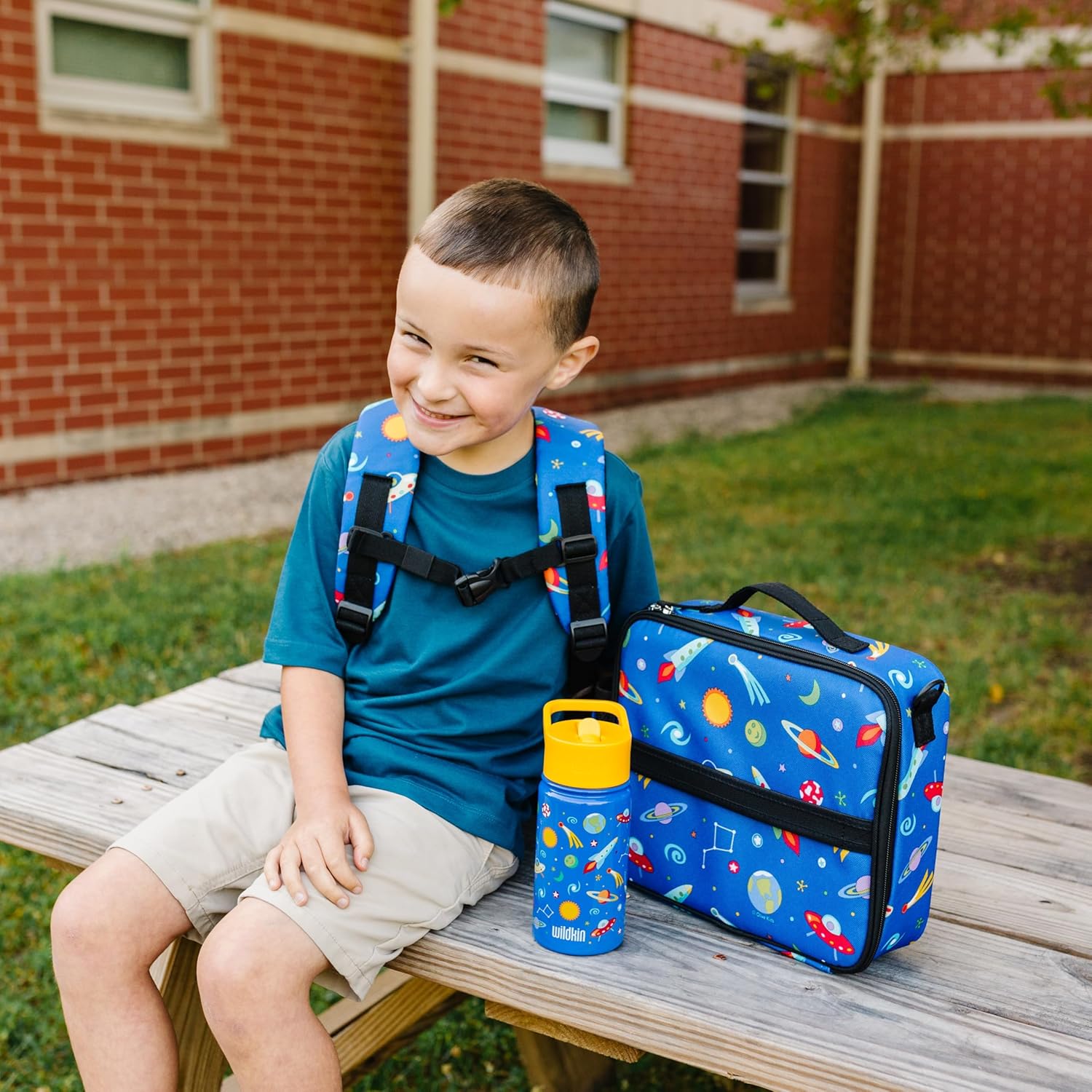 Wildkin Kids 14oz Stainless Steel Water Bottle – BPA-Free, Leakproof, Insulated, Easy-Clean - Out of this World - Image 2