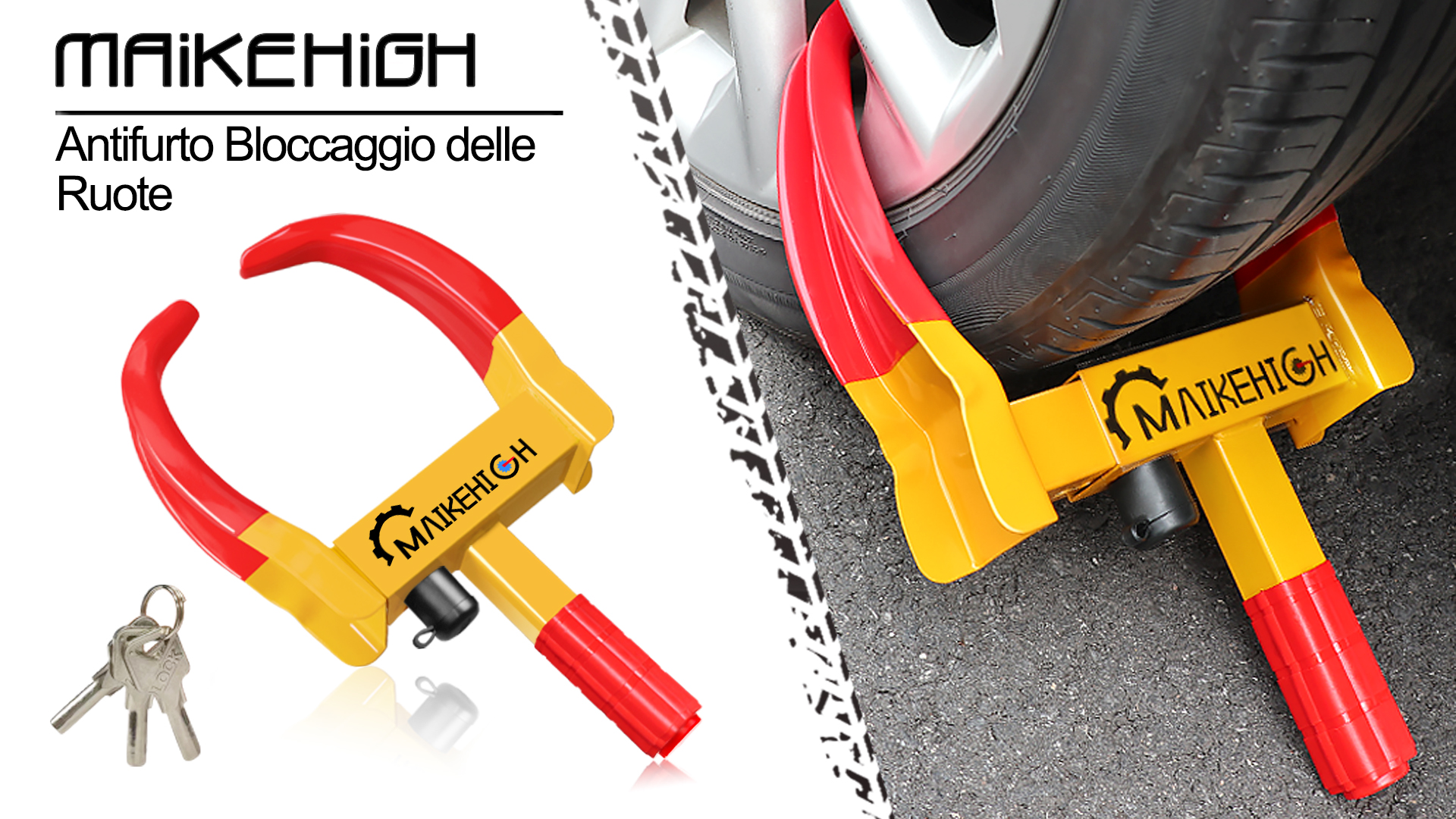 Set Di Bloccaruote Universale Antifurto Per Auto Regolabile 180 270 Mm Bloccaggio Parcheggio Ruota In Acciaio Con 6 Chiavi Per Veicoli Caravan Camion Suv Morsetto Bloccaruota Antifurto 2 Pz P 010421582593