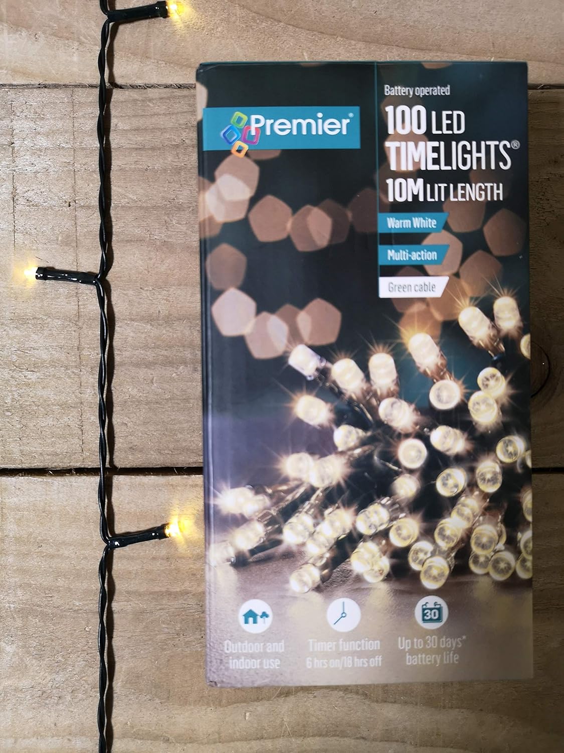 14. 100 Warm White LED Multi Action Christmas Tree Lights